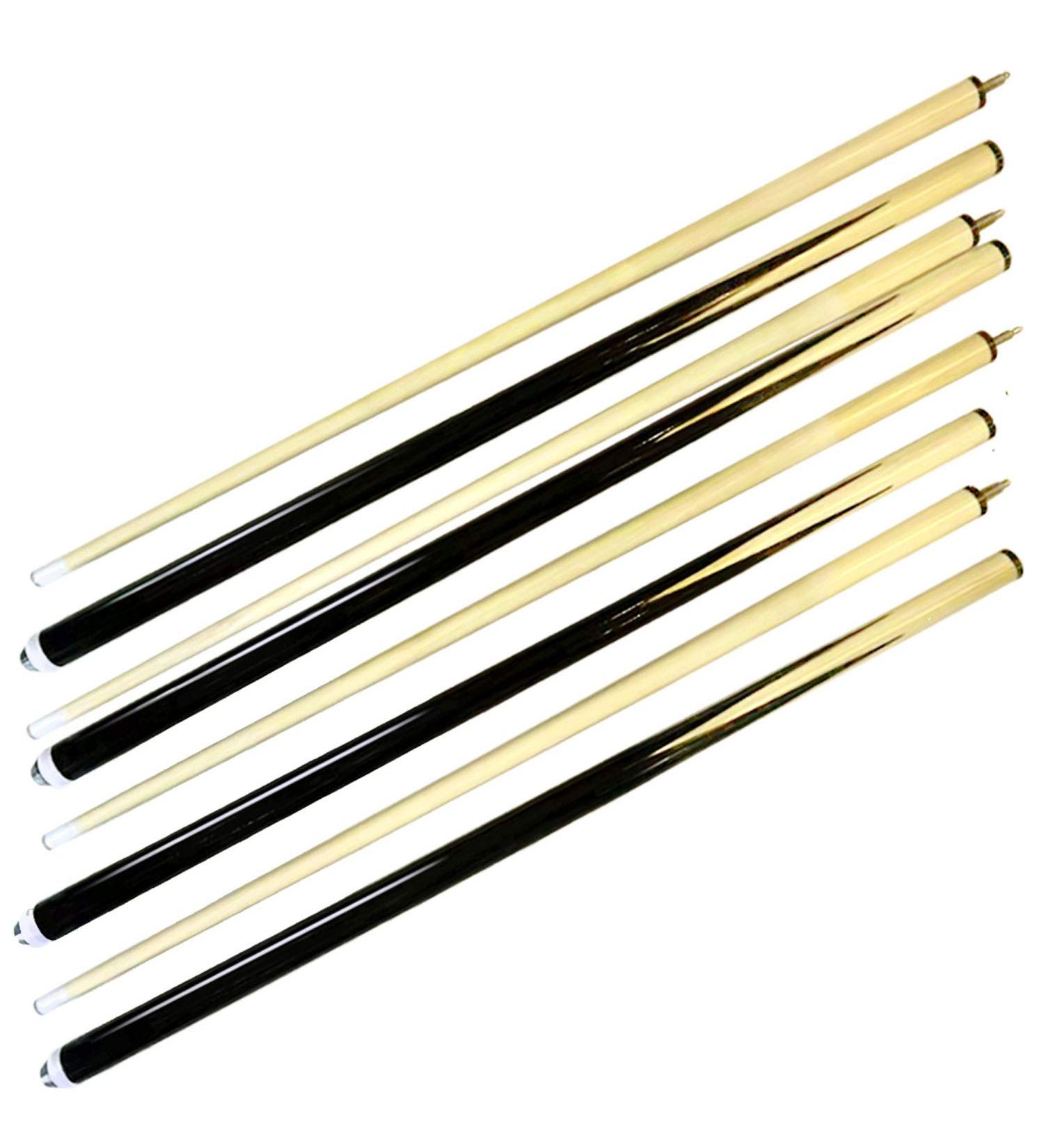 ISPIRITO Pool Cues 2-Piece 58 Inch Bar Billiard Cue Sticks Set - 13mm Glue-on Tips, Hardwood, 19oz-21oz - Pack of 4 - Buy Online on SooperMarket.com