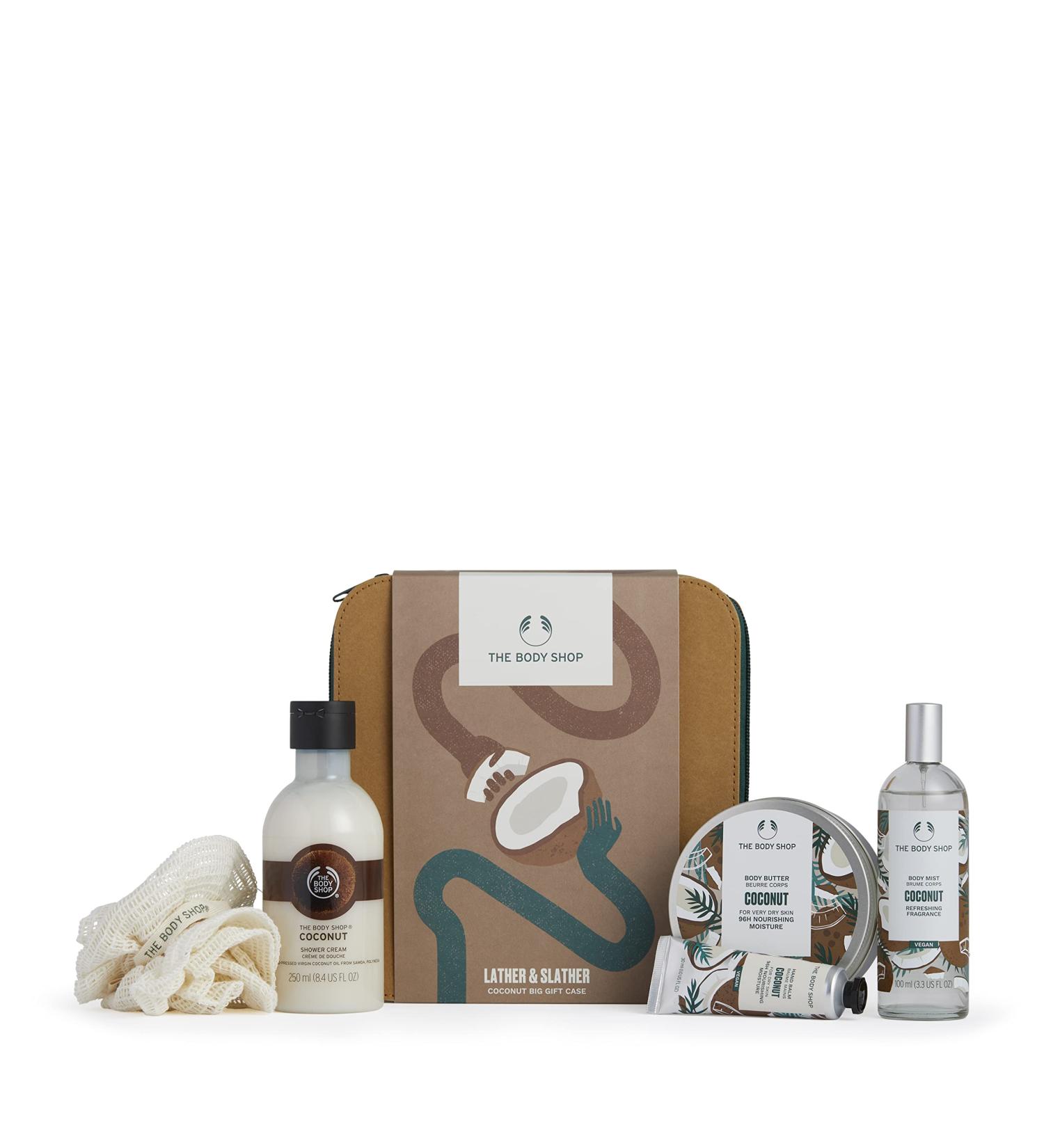 The Body Shop Lather & Slather Coconut Body Care Gift Set  for Dry Skin