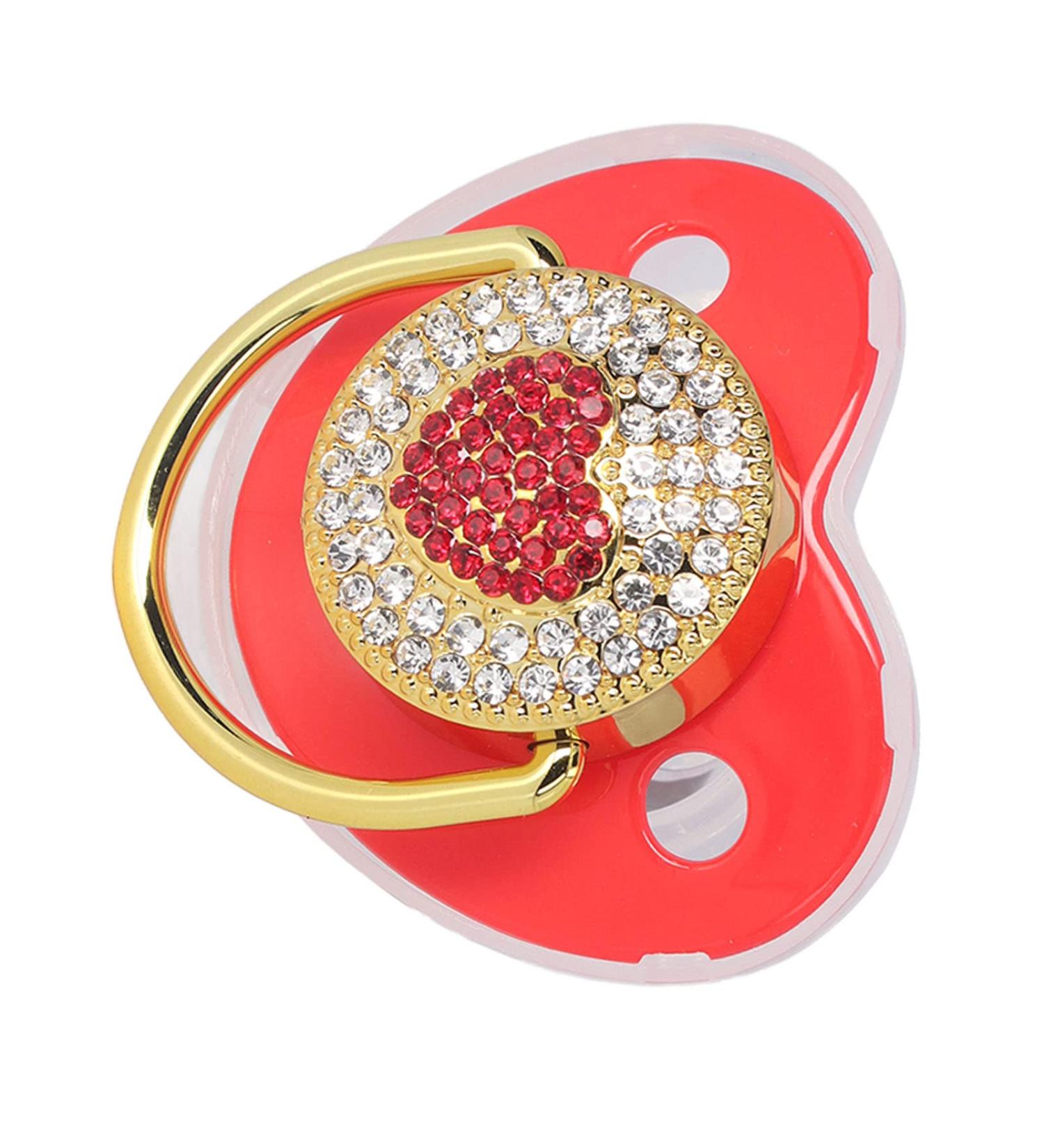 Buy Exquisite Red Silicone Bling Baby Pacifier Set | Comfortable for Sleeping | International Shipping Available - Buy Online on SooperMarket.com