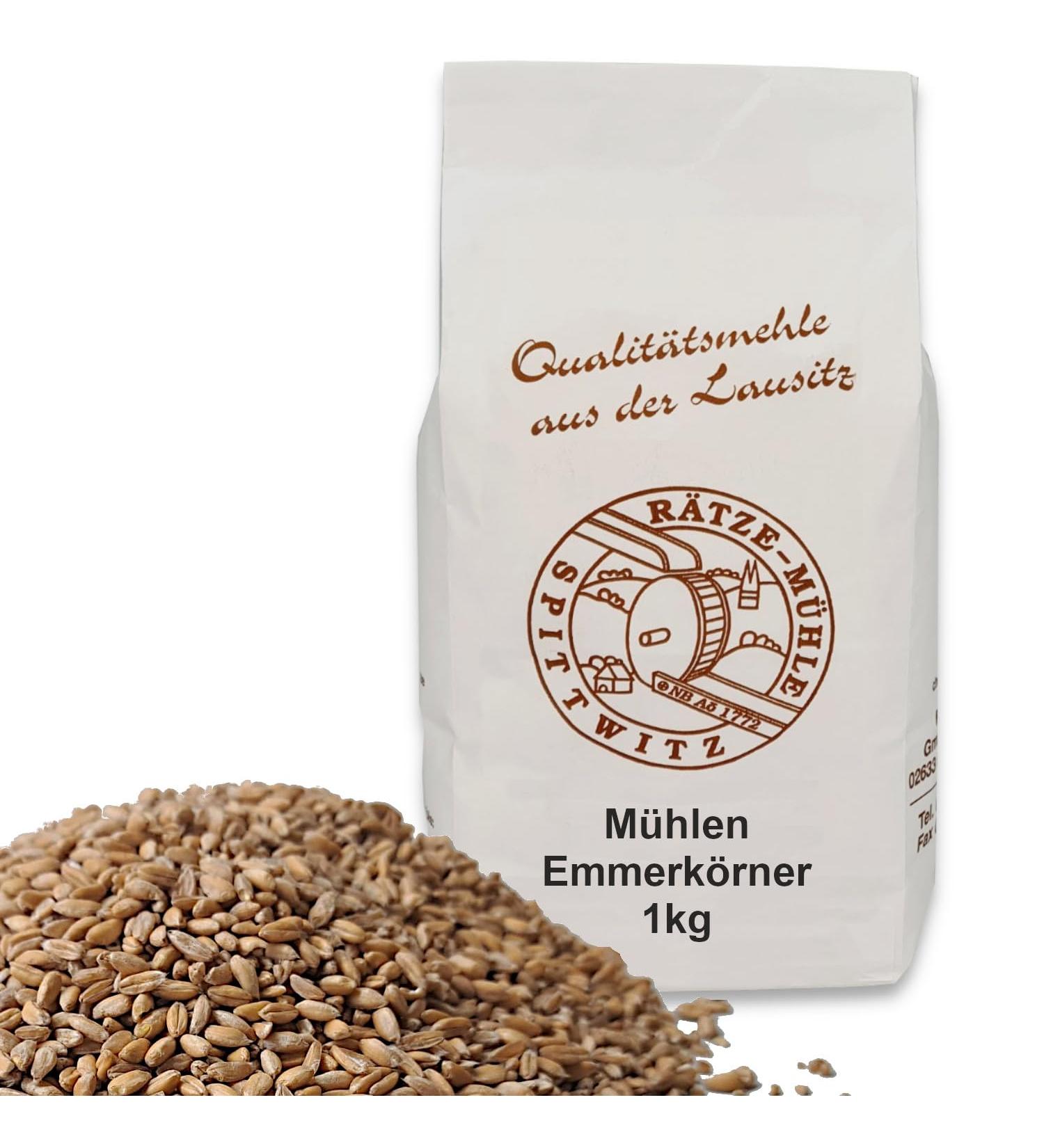 Premium Mills Emmer Grains 1000g - Fresh Whole Grain Emmer Kernels | R tze Mill Quality - Buy Online on SooperMarket.com