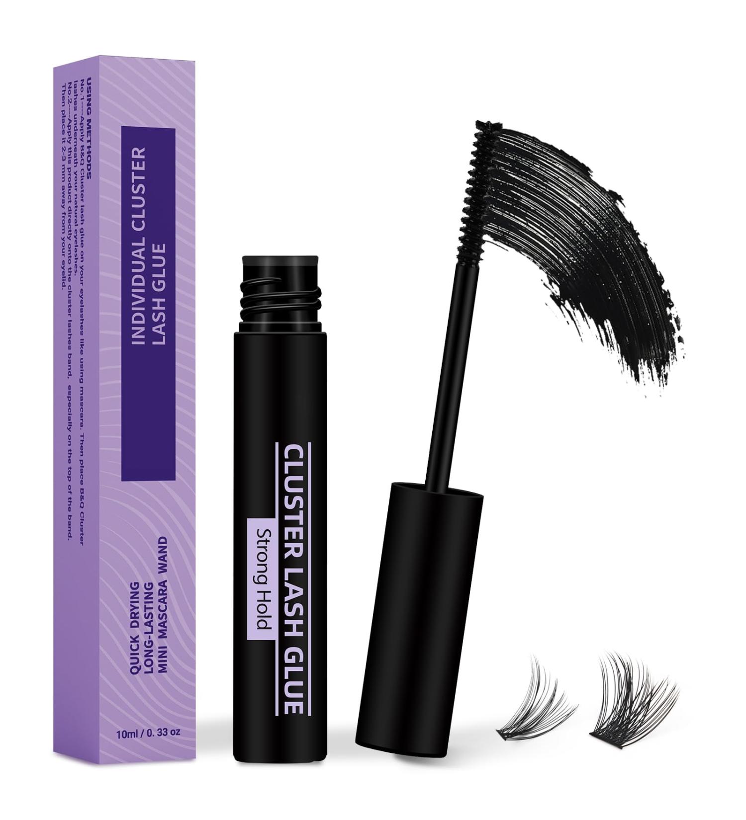 Buy Waterproof Lash Cluster Glue 10ml - Strong Hold Black Glue for DIY Eyelash Extensions Sensitive Eyes Friendly - Buy Online on SooperMarket.com