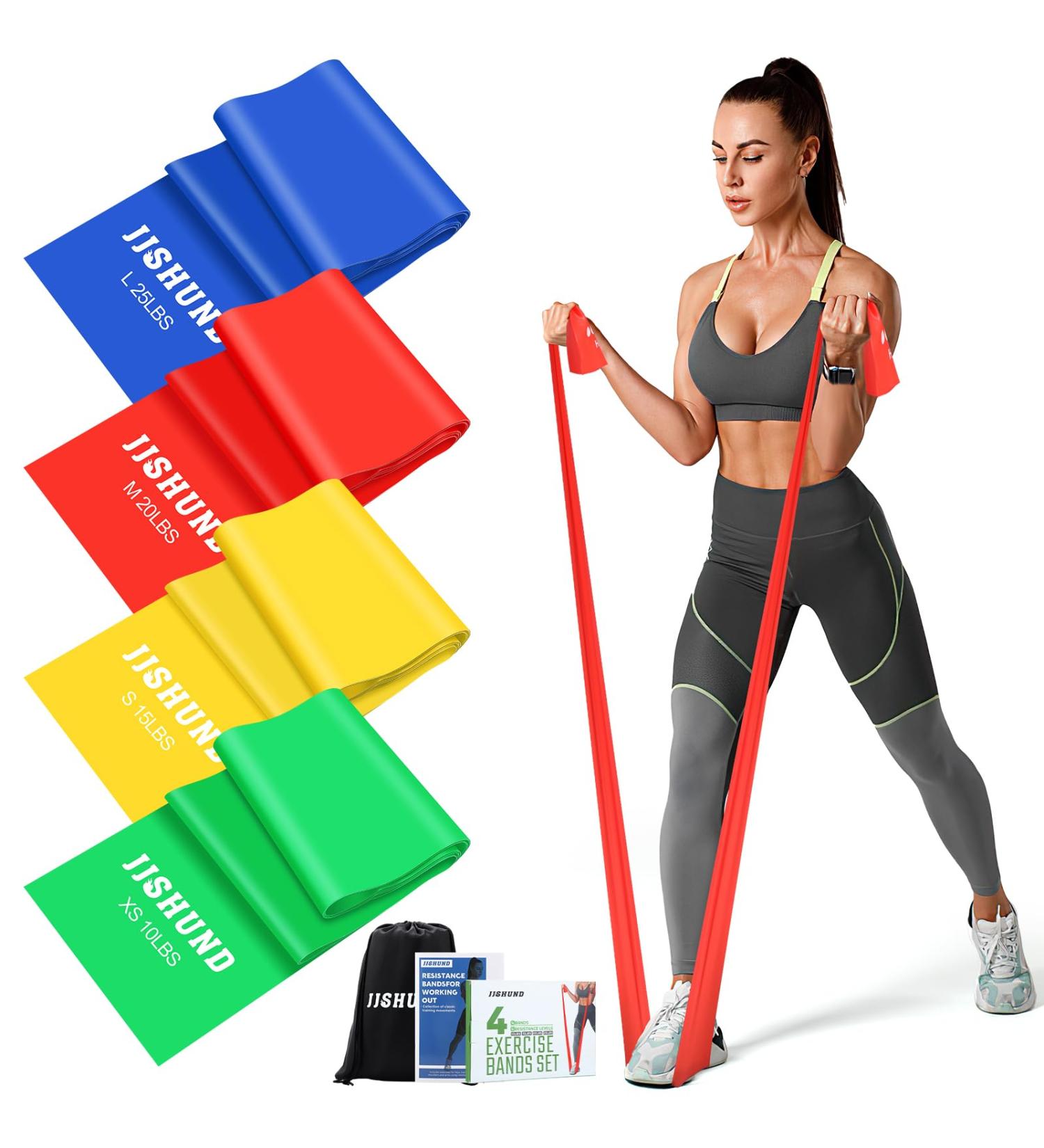 4-Set Fitness Straps & 2m Resistance Bands - Multi-Strength Tapes for Pilates Yoga & Rehabilitation - Ideal for Men & Women - Buy Online on SooperMarket.com