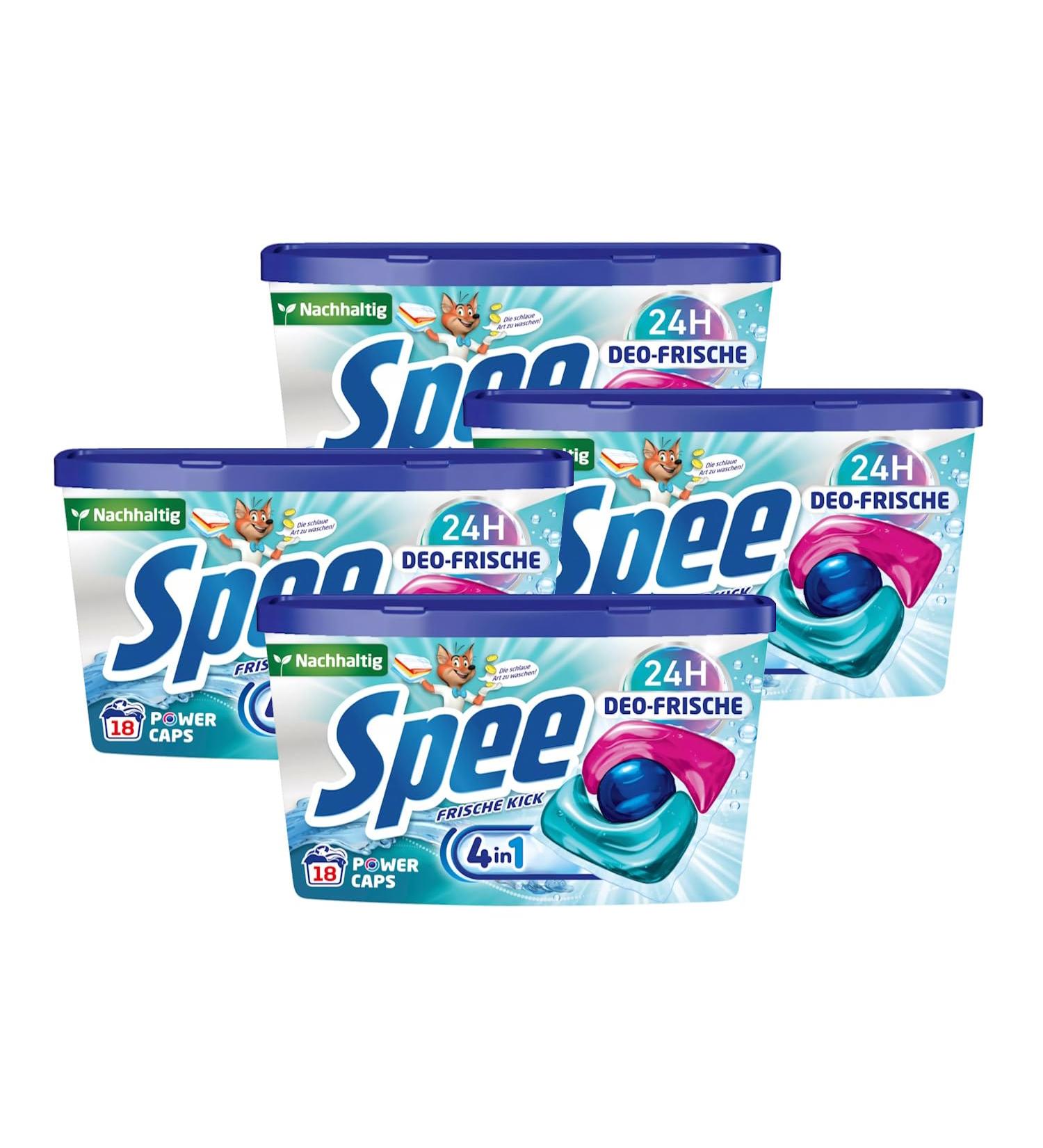 Spee Power Caps Deo-Fresh 4-Pack (72 Washpages) - Long-Lasting Deodorant Freshness for All Temperatures - International Shipping Available - Buy Online on SooperMarket.com