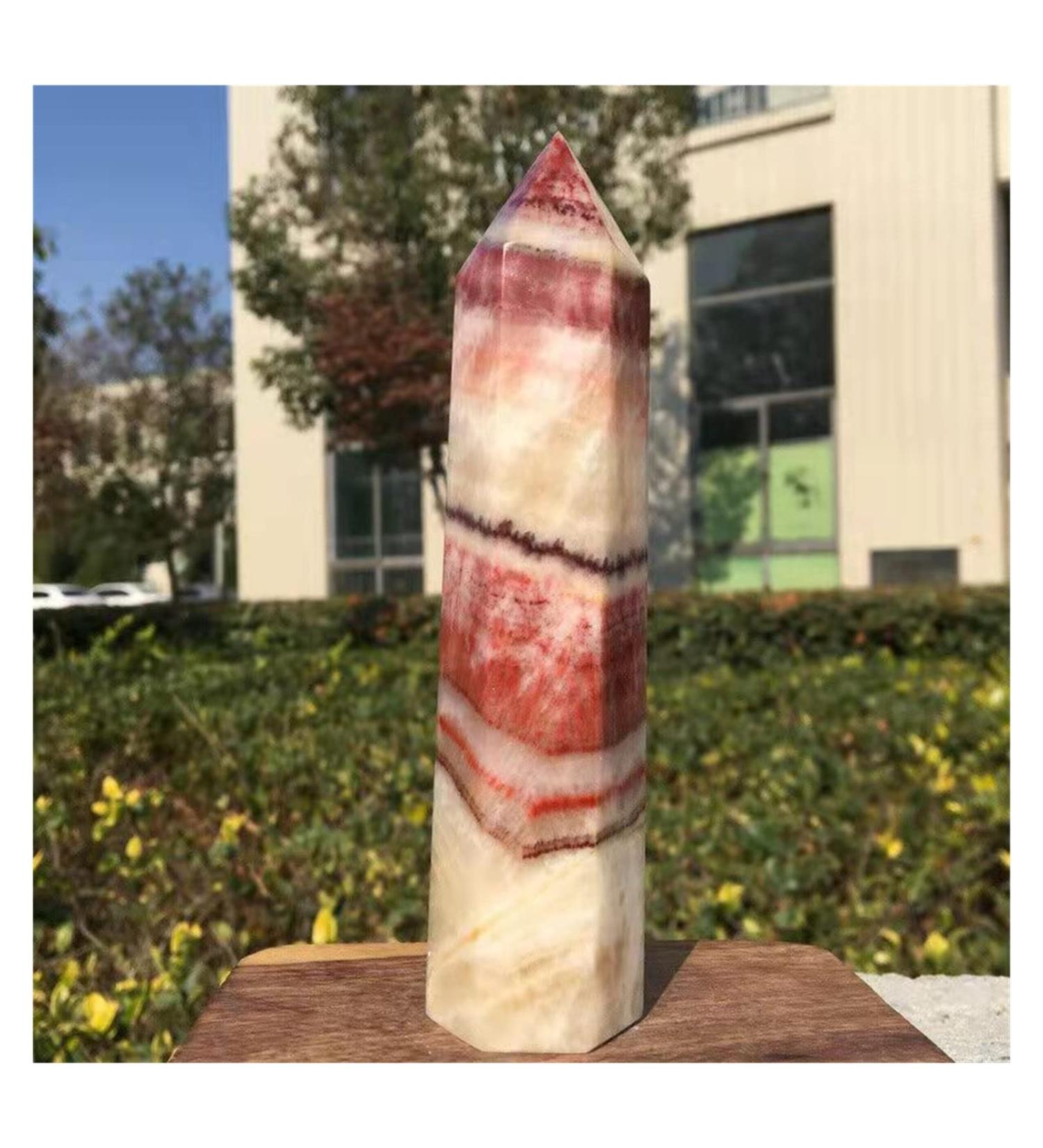 Natural Pork Stone Column Quartz Crystal Tower Point Madafascar 1pc (Size : 800-900g) - Buy Online on SooperMarket.com