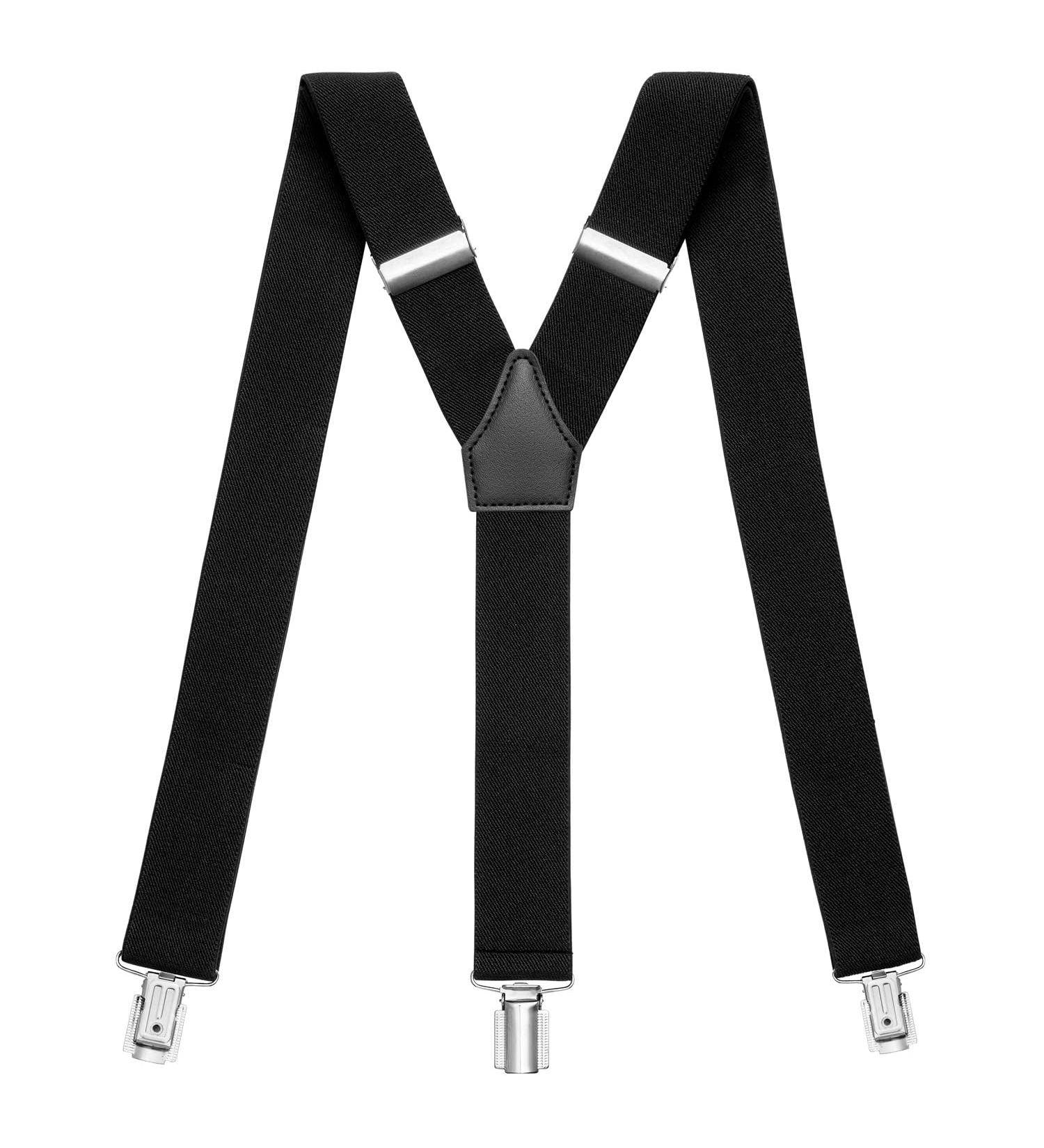 Sencillo Men's Black Y-Shape Suspenders with Strong Clips Stylish Durable & Adjustable for All Occasions - Buy Online on SooperMarket.com
