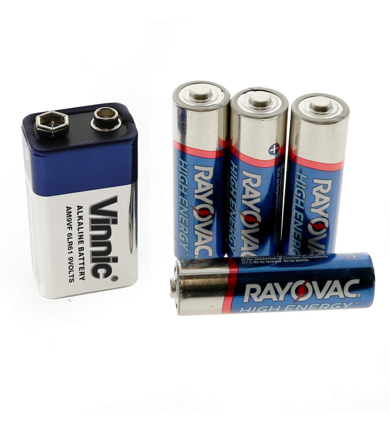 9V Alkaline & 4 AA Alkaline Battery Combo Great for RC Cars/Trucks TV REMOTES