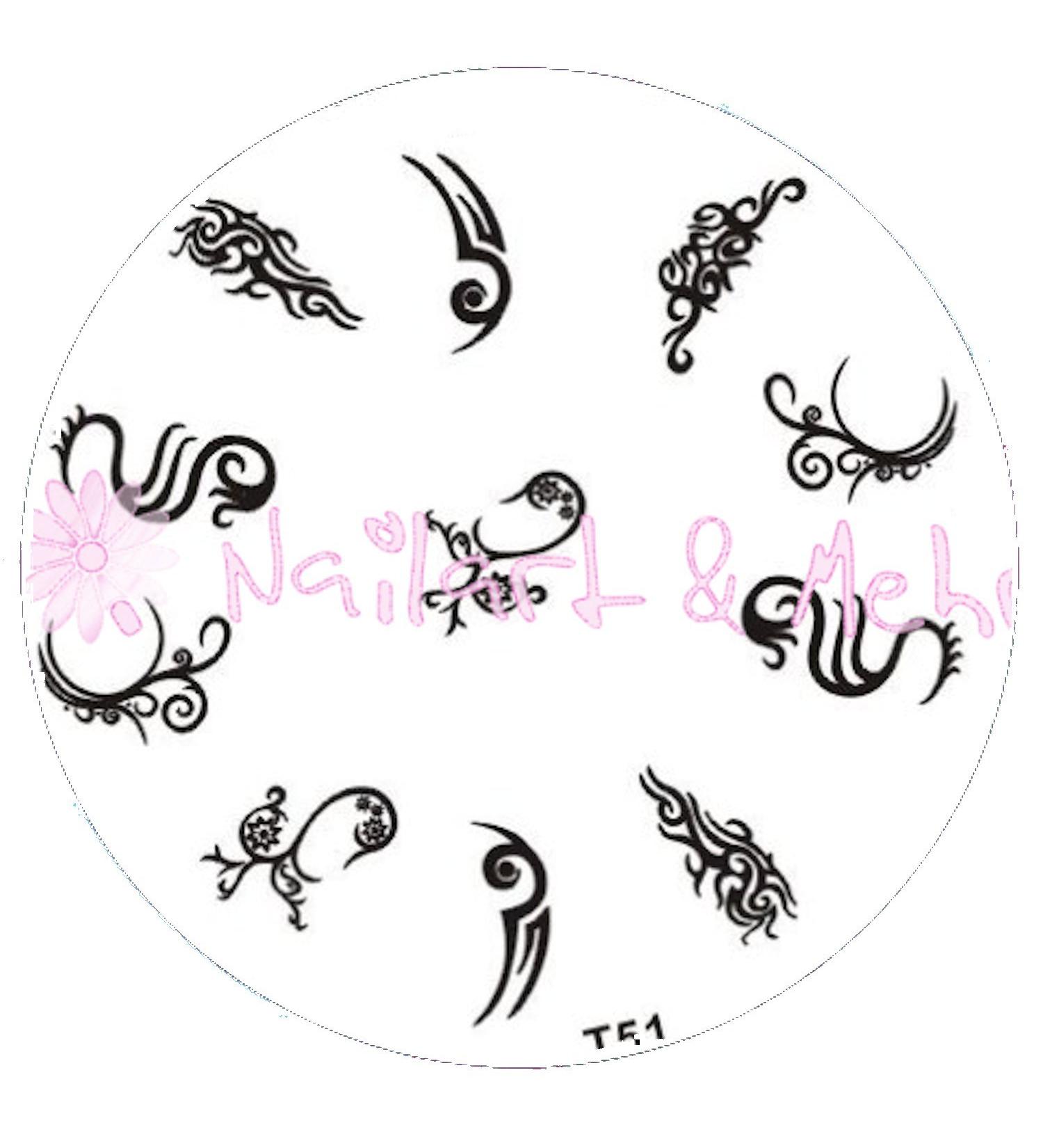 STAMPING STENCIL # T-51 Tribals tendrils