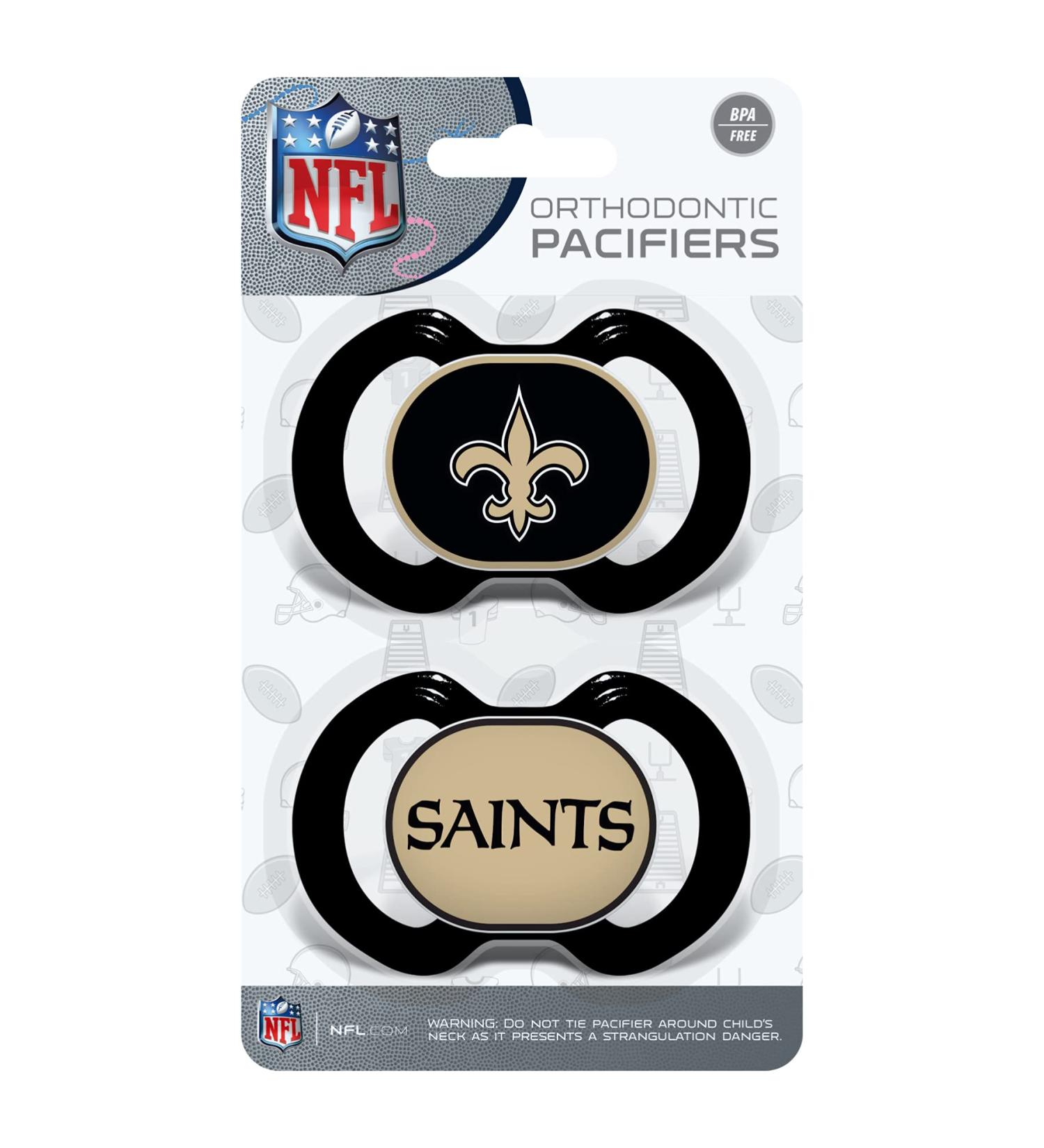 NFL New Orleans Saints Baby Fanatic Pacifier 2-Pack - Officially Licensed League Gear - Buy Online on SooperMarket.com