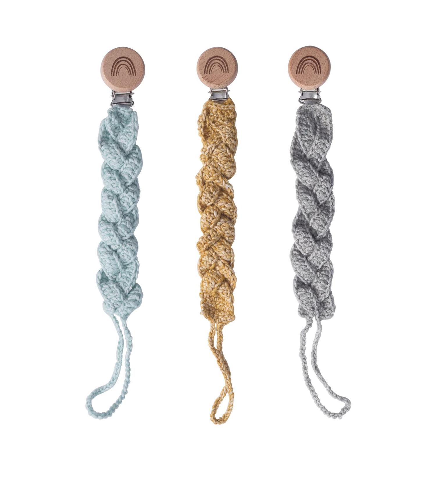 Symbolife Pacifier Clip Macrame Braided Baby Pacifier Clips Boho Handmade Pacifier Strap Wooden Paci Clip Toy Straps Neutral Pacifier Clips 3 Pack Mixed 3 - Buy Online on SooperMarket.com