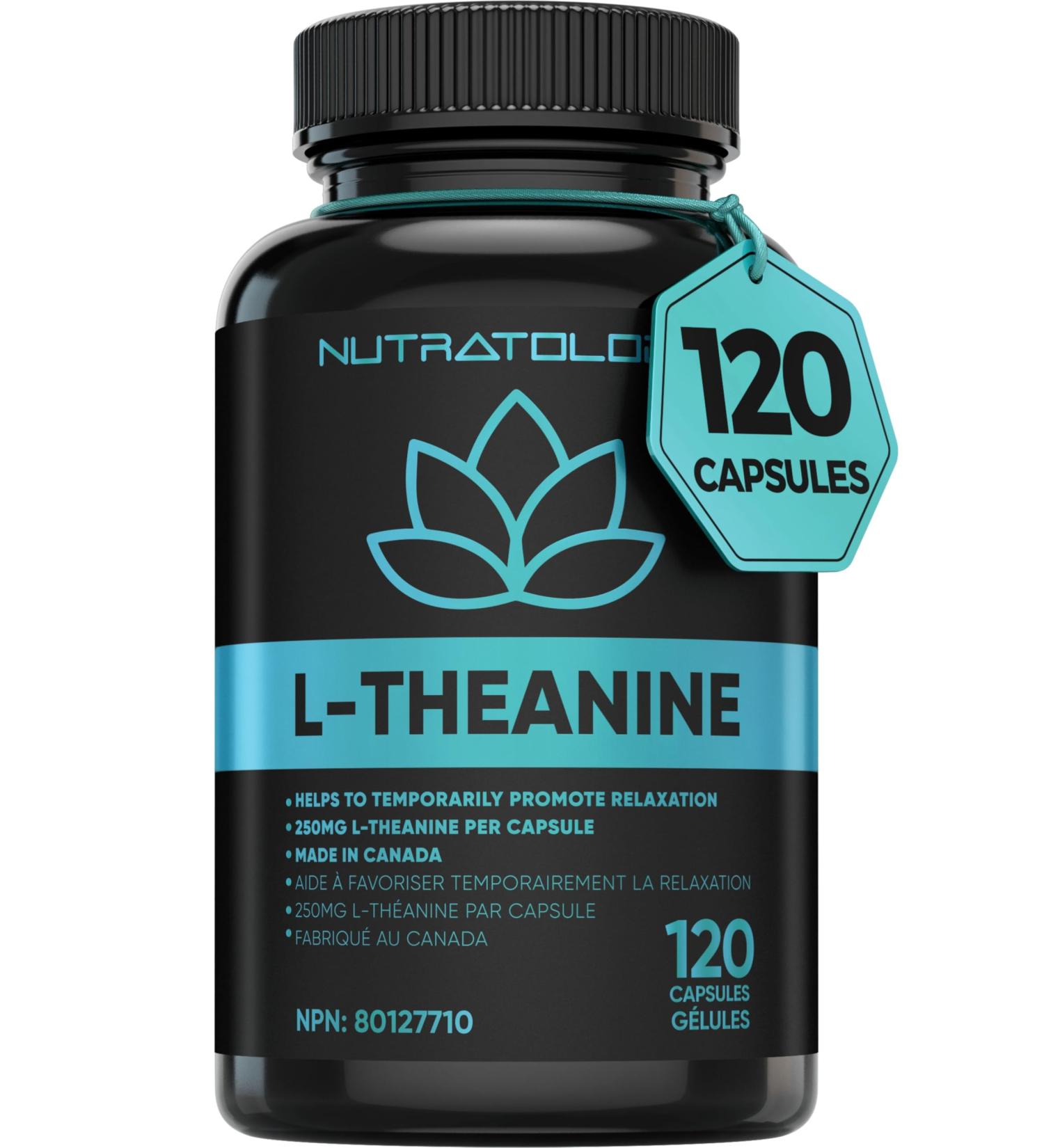 L-Theanine Capsules - For Stress Management & Relaxation - Promotes Focus Alertness & Clarity - L Theanine Supplement for Stress Relief - 250 mg per capsule - 120 Capsules 120 count (Pack of 1) - Buy Online on SooperMarket.com