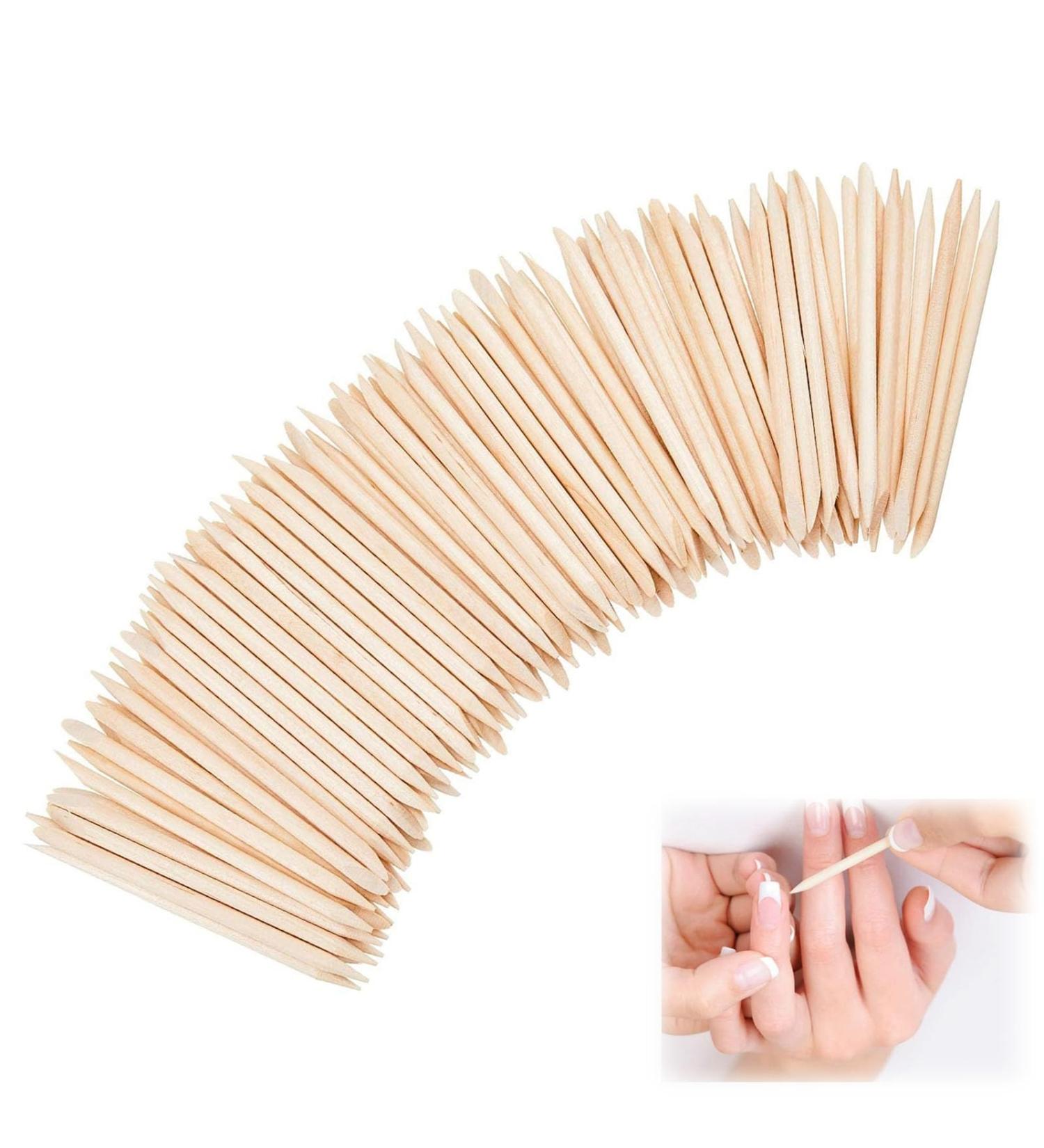 200 Rosewood Manicure Sticks | Professional Nail Care Tools | Orange Wood Nail Shaping Sticks - Buy Online on SooperMarket.com