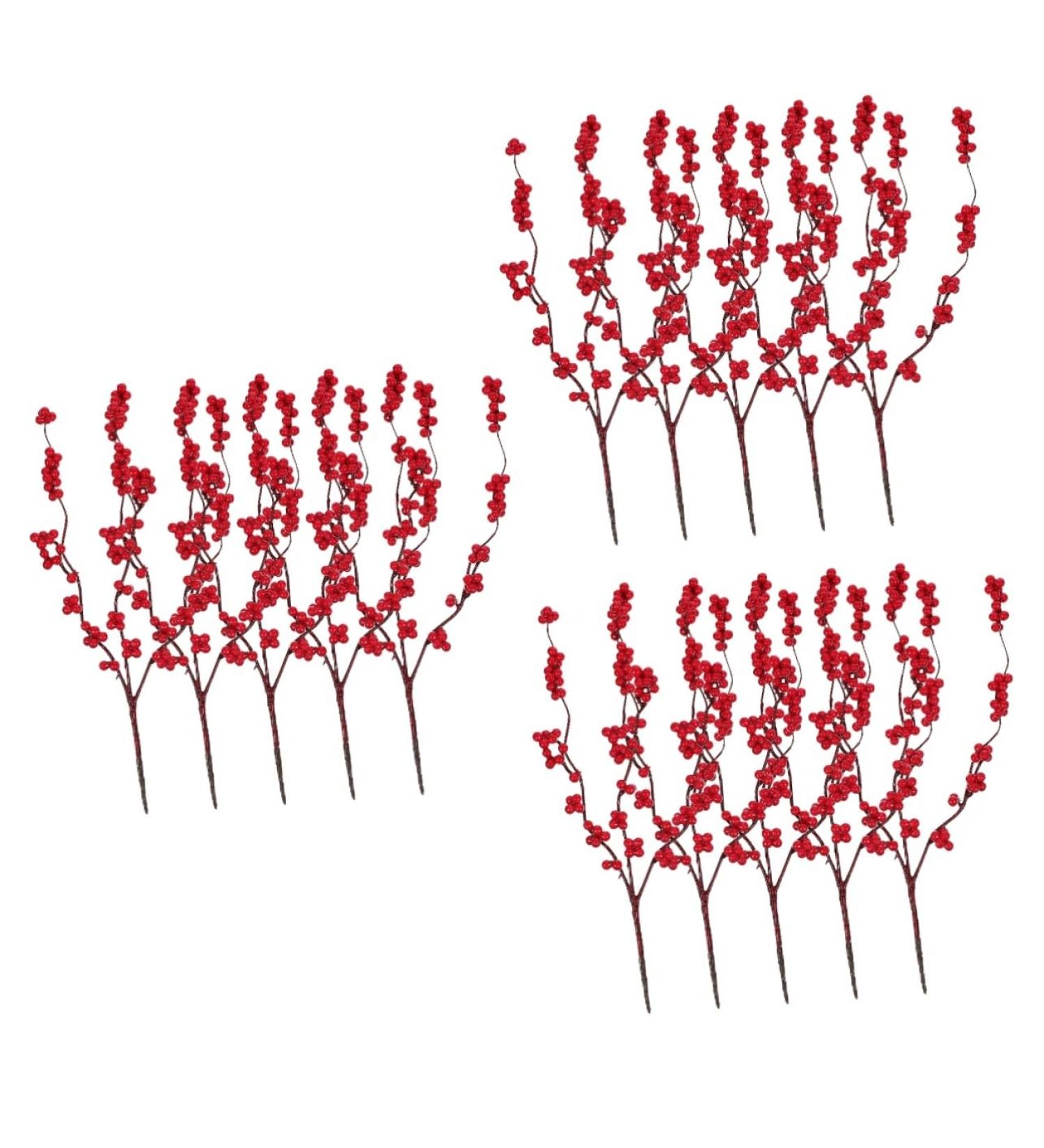 ABOOFAN 15 Pcs Simulation Red Berry Artificial Berries Stems Household Decor Home Decor Artifical Flower Arrangement Faux Berry Stems Plant Vase Fake Berry Stem Christmas Red Berries Iron - Buy Online on SooperMarket.com