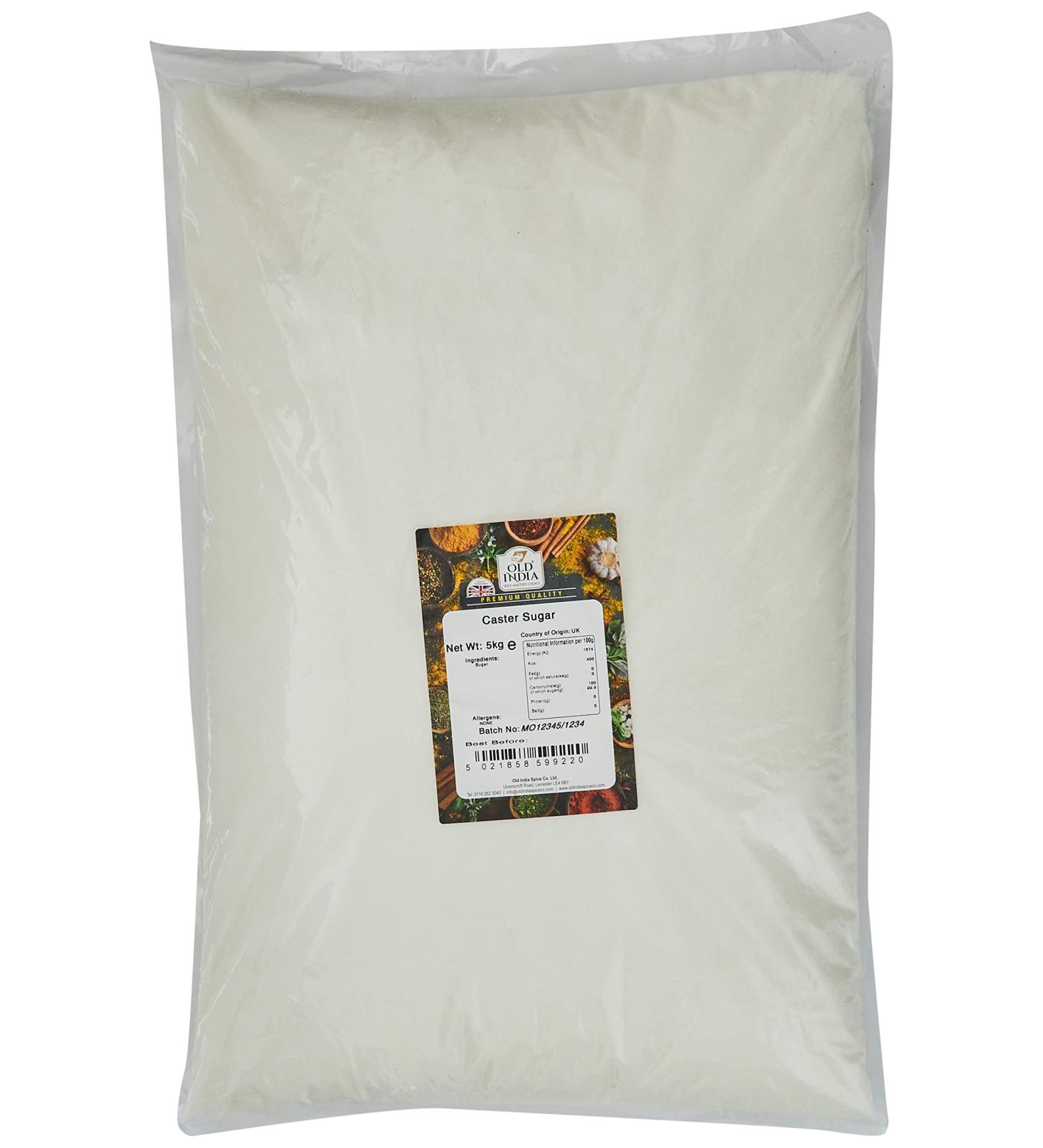 Old India Caster Sugar 5kg - Premium Quality, Fine Granules (Pack of 1) - Buy Online on SooperMarket.com