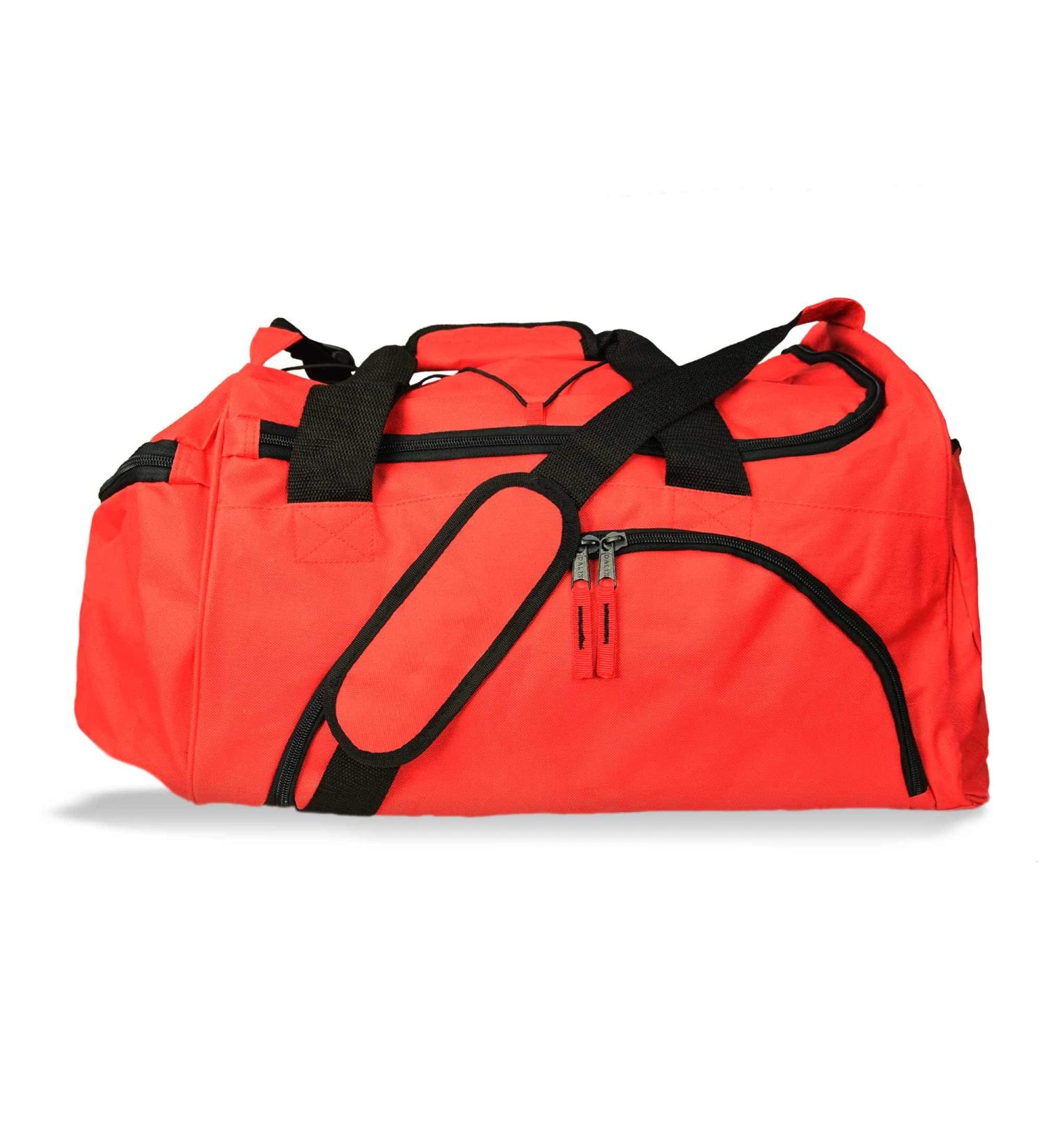 DALIX 24" The Dagger Basketball Duffle Bag Sports Shoe Ball Holder Duffel w Shoulder Strap and Water Bottle Holder Red-Black - Buy Online on SooperMarket.com