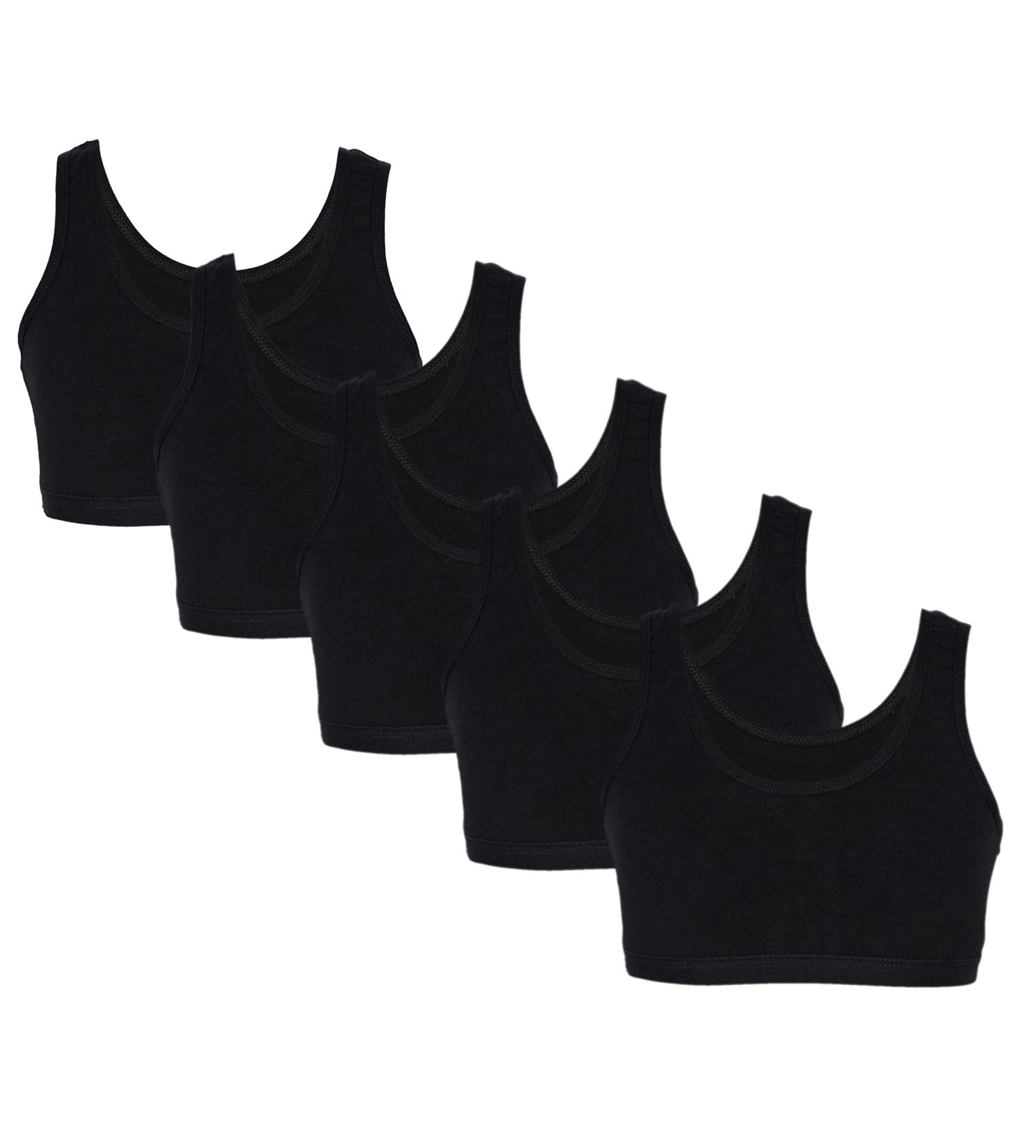 Buy TupTam Girls Bustier with Wide Straps - Pack of 5 (Sizes 158-164) - Comfortable & Stylish Black Collection - International Shipping Available - Buy Online on SooperMarket.com