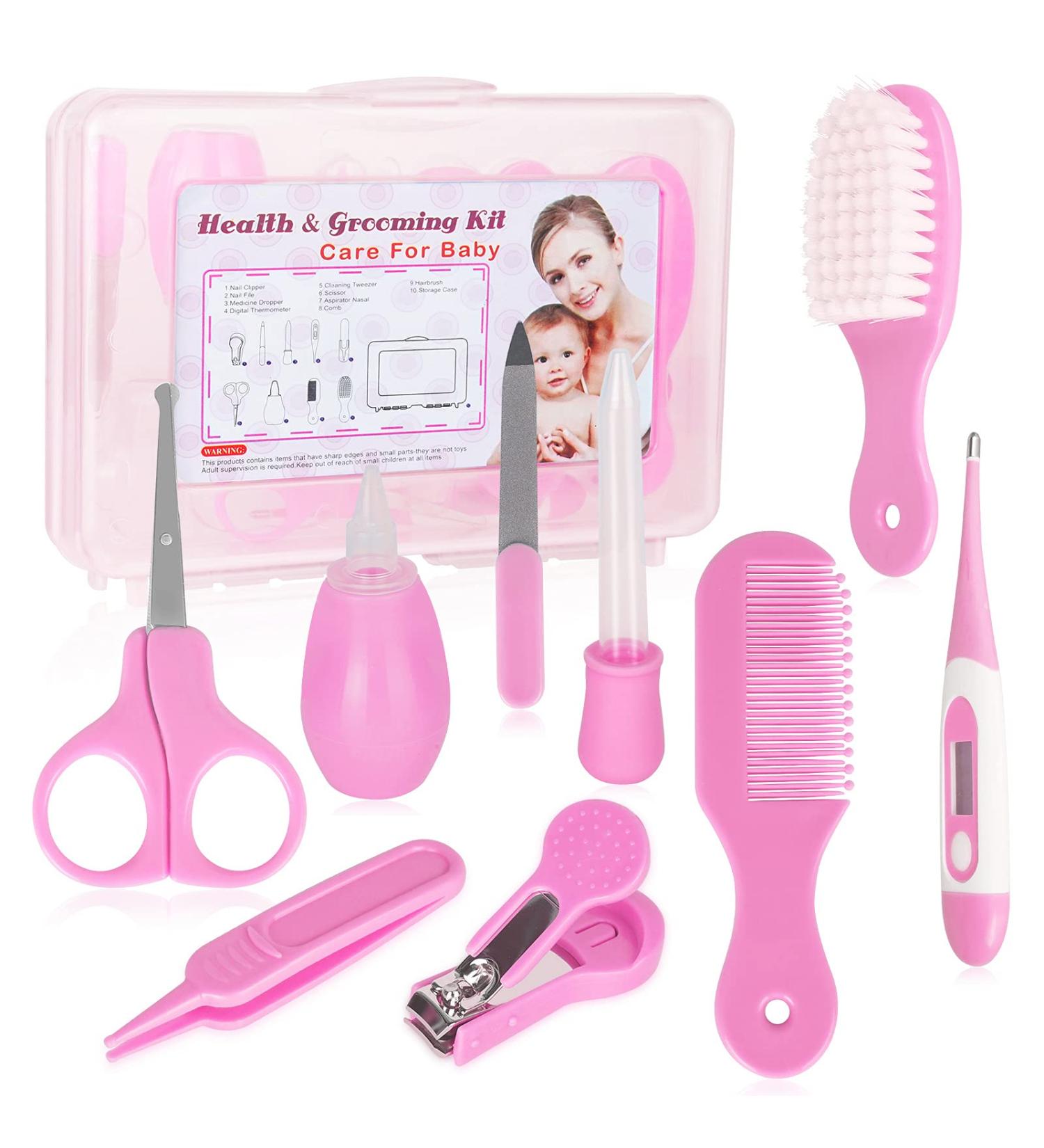 FantasyDay 9pcs Nursery Healthcare & Grooming Kit - Pink Baby Gift for New Mom - Buy Online on SooperMarket.com