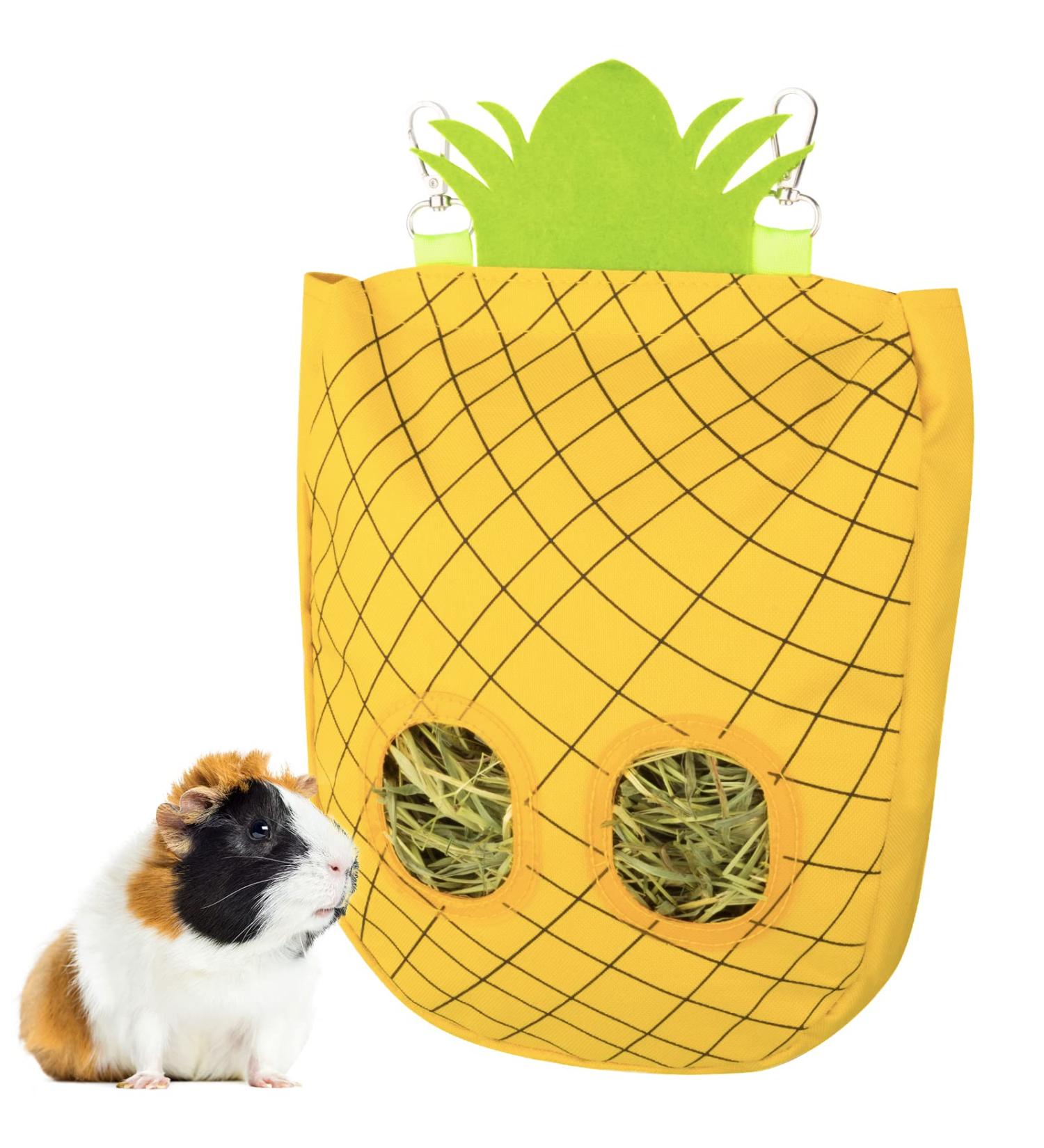Geegoods Rabbit Hay Feeder Bag Guinea Pig Hay Feeder Storage Hanging Feeding Hay for Small Animals 600D Oxford Cloth Fabric (Yellow) - Buy Online on SooperMarket.com