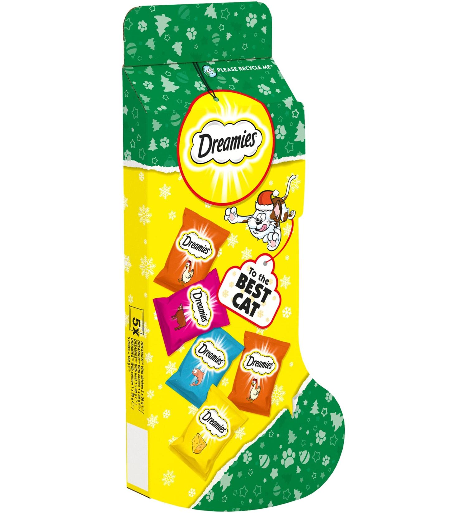 Dreamies Variety Stocking Adult Cat Treats 5 x 30g bags (1 X Stocking) 150 g (Pack of 1) - Buy Online on SooperMarket.com