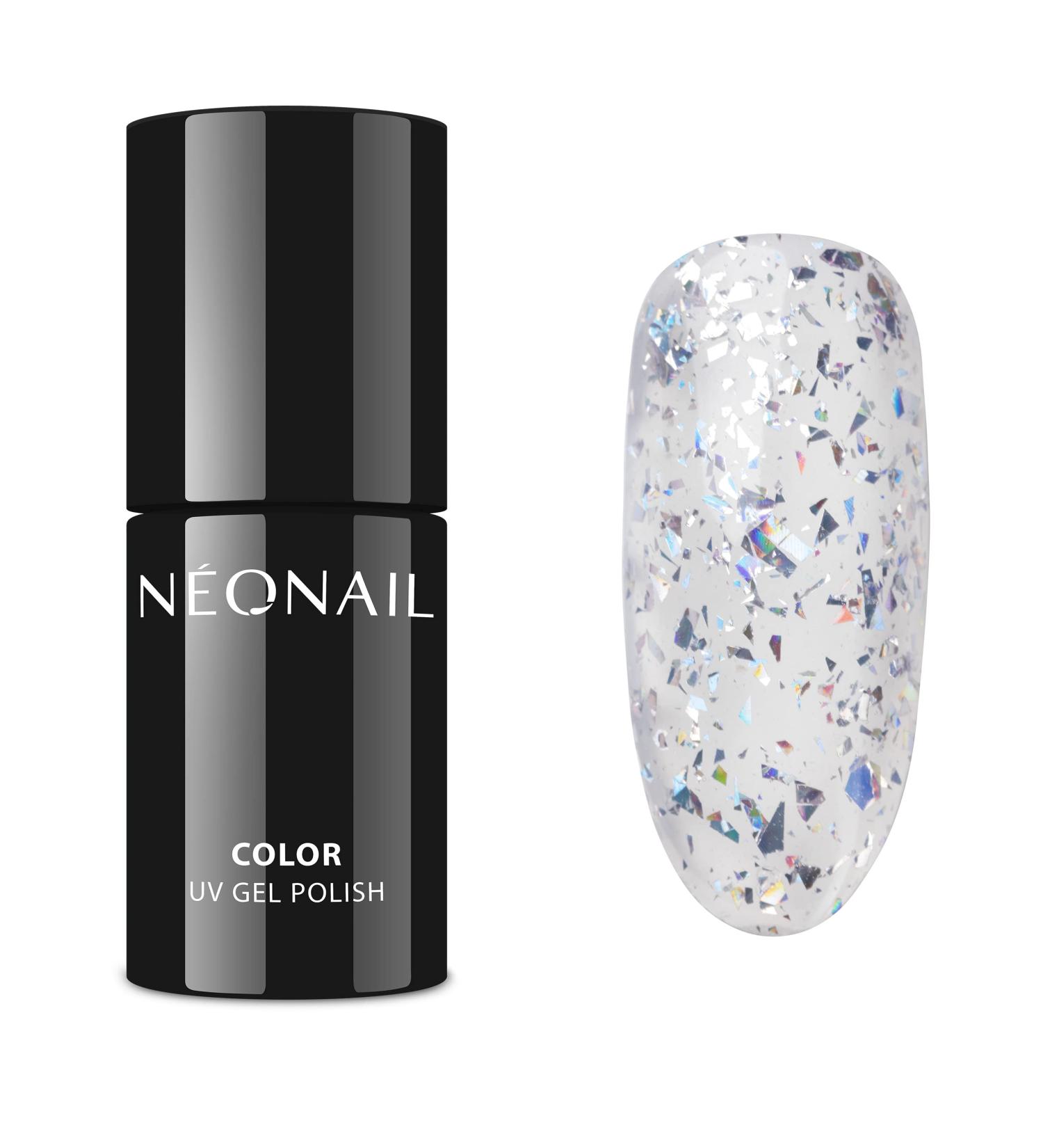 Neonail UV Nail Polish 7.2ml - Blue Silver Glitter Confetti | Shellac Gel Lacquer for Stunning Nail Designs - Buy Online on SooperMarket.com