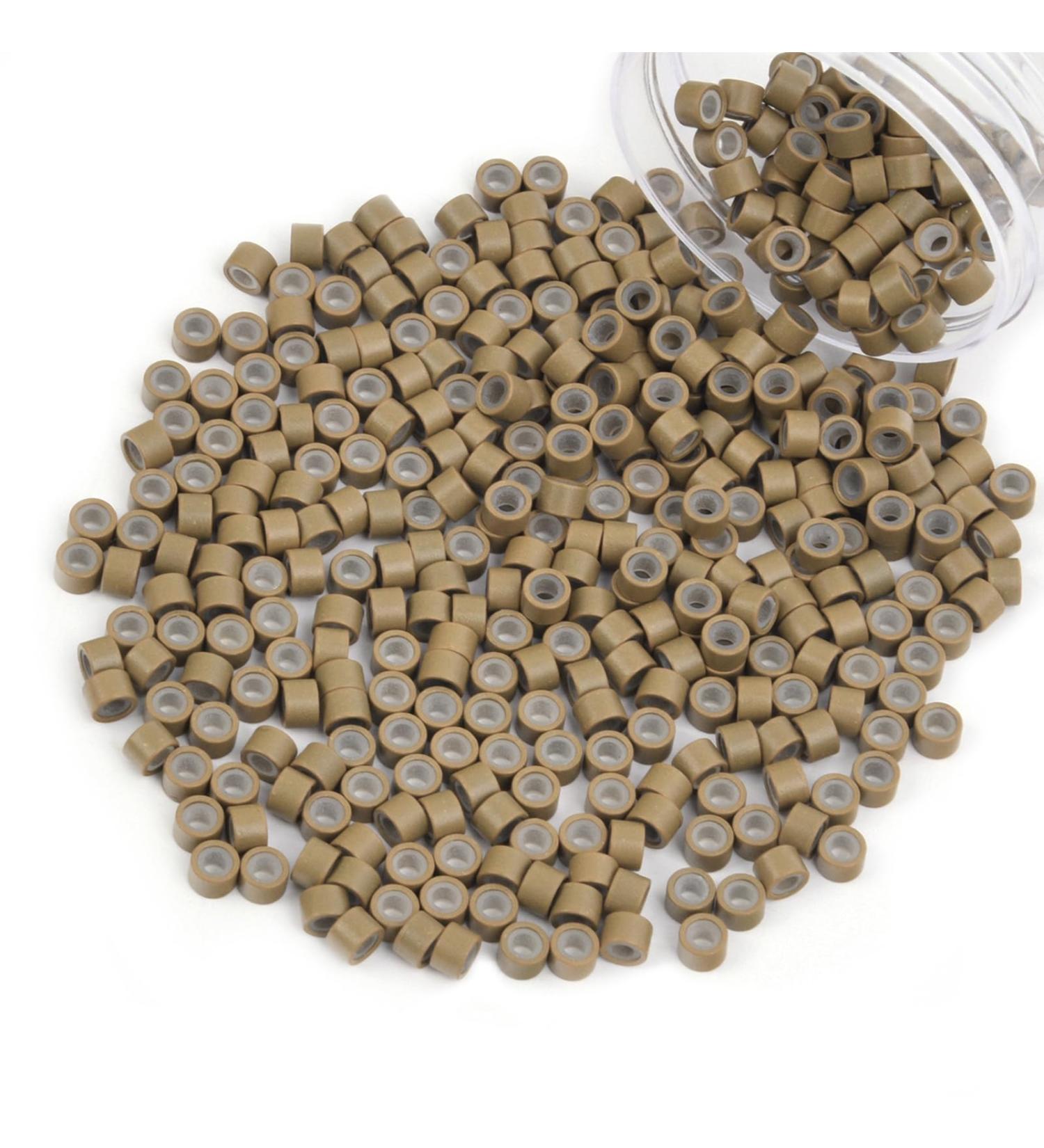 Vlasy 400 Pcs Silicone Micro Rings for I Tip Hair Extensions 4mm Micro Nano Beads Micro Links Hair Beads (Light Brown) Micro-4mm-400Pcs Light Brown - Buy Online on SooperMarket.com