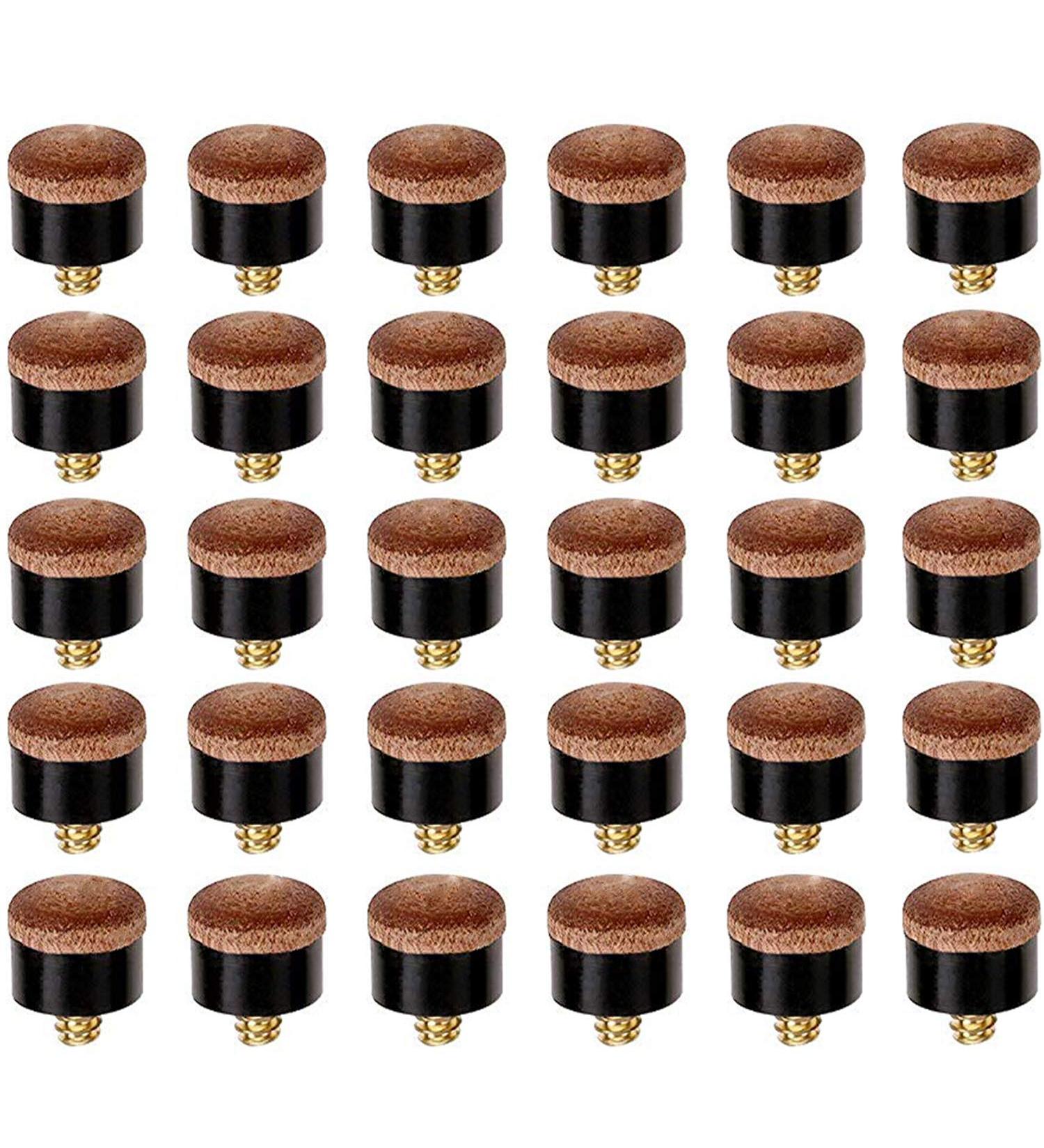 Winorda 12mm Screw-On Cue Tips - 30 Pack | Hard Leather Pool Cue Tips Replacement - Buy Online on SooperMarket.com