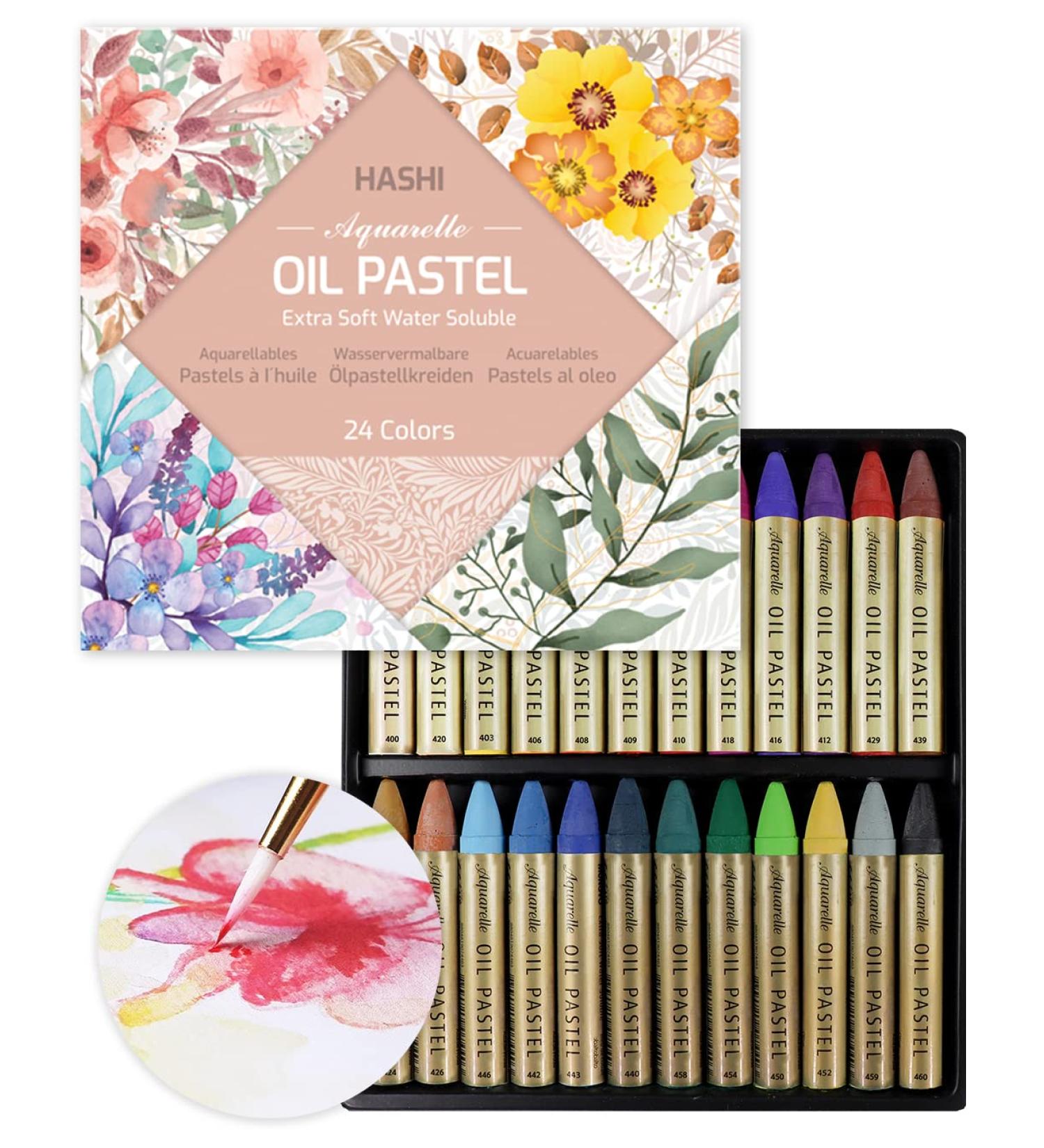 HA SHI Water Soluble Oil Pastels 24 Color - Premium Art Supplies for Kids & Adults - Buy Online on SooperMarket.com