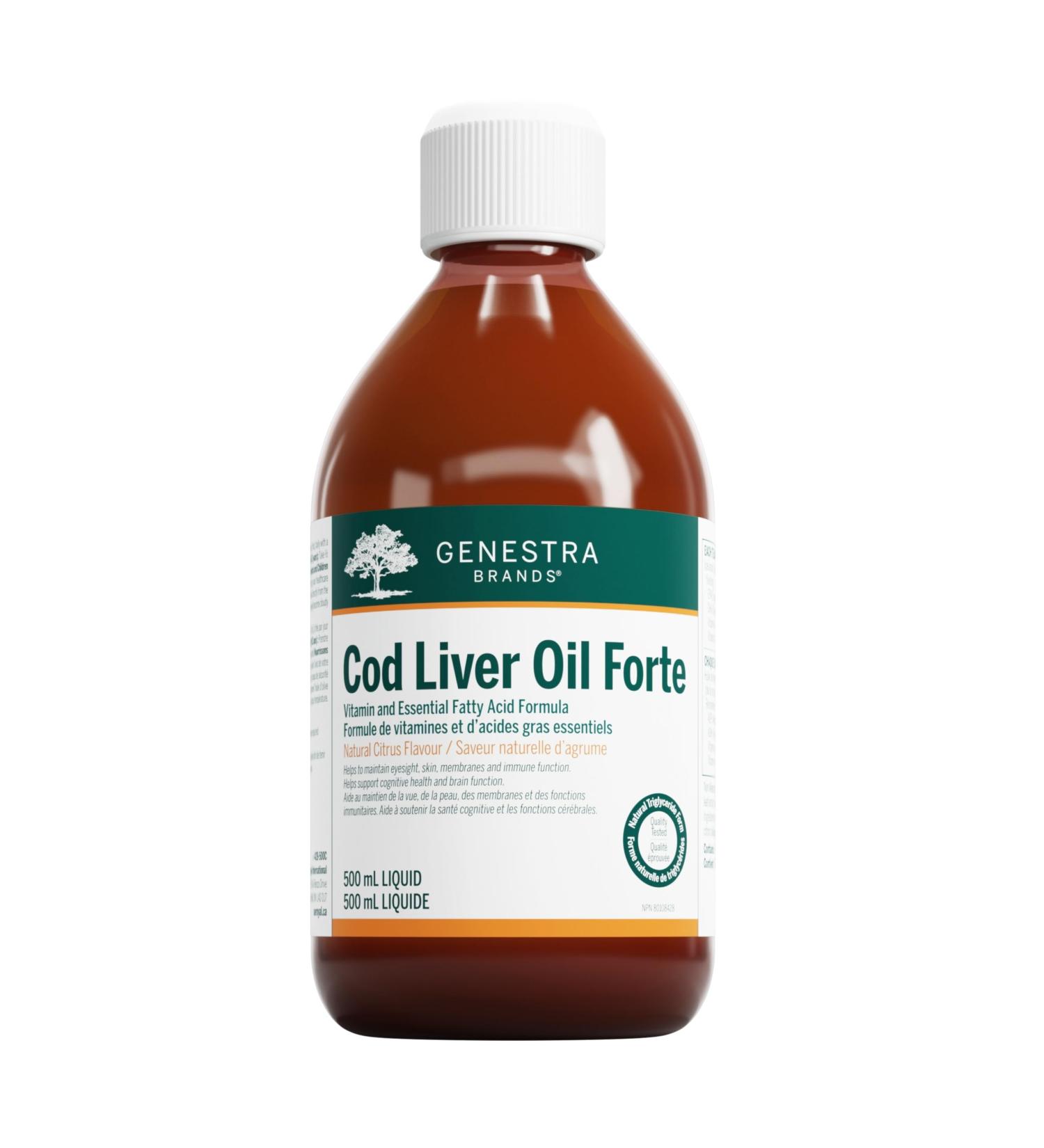 Genestra Brands - Cod Liver Oil Forte - Vitamin + Essential Fatty Acid Supplement - 500 ml Liquid - Buy Online on SooperMarket.com