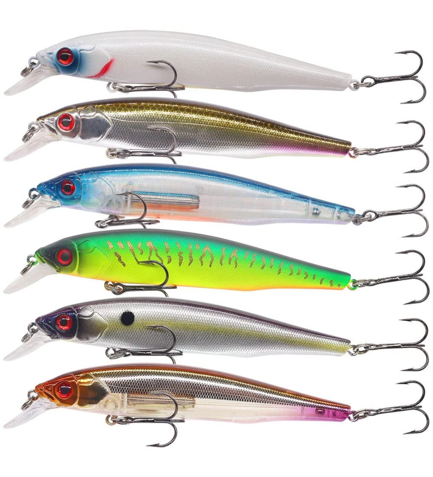 6-Piece Jerkbait Kit for Bass Fishing - 110mm Minnow Lure, Suspending Jerk Baits Fishing Lures - Buy Online on SooperMarket.com
