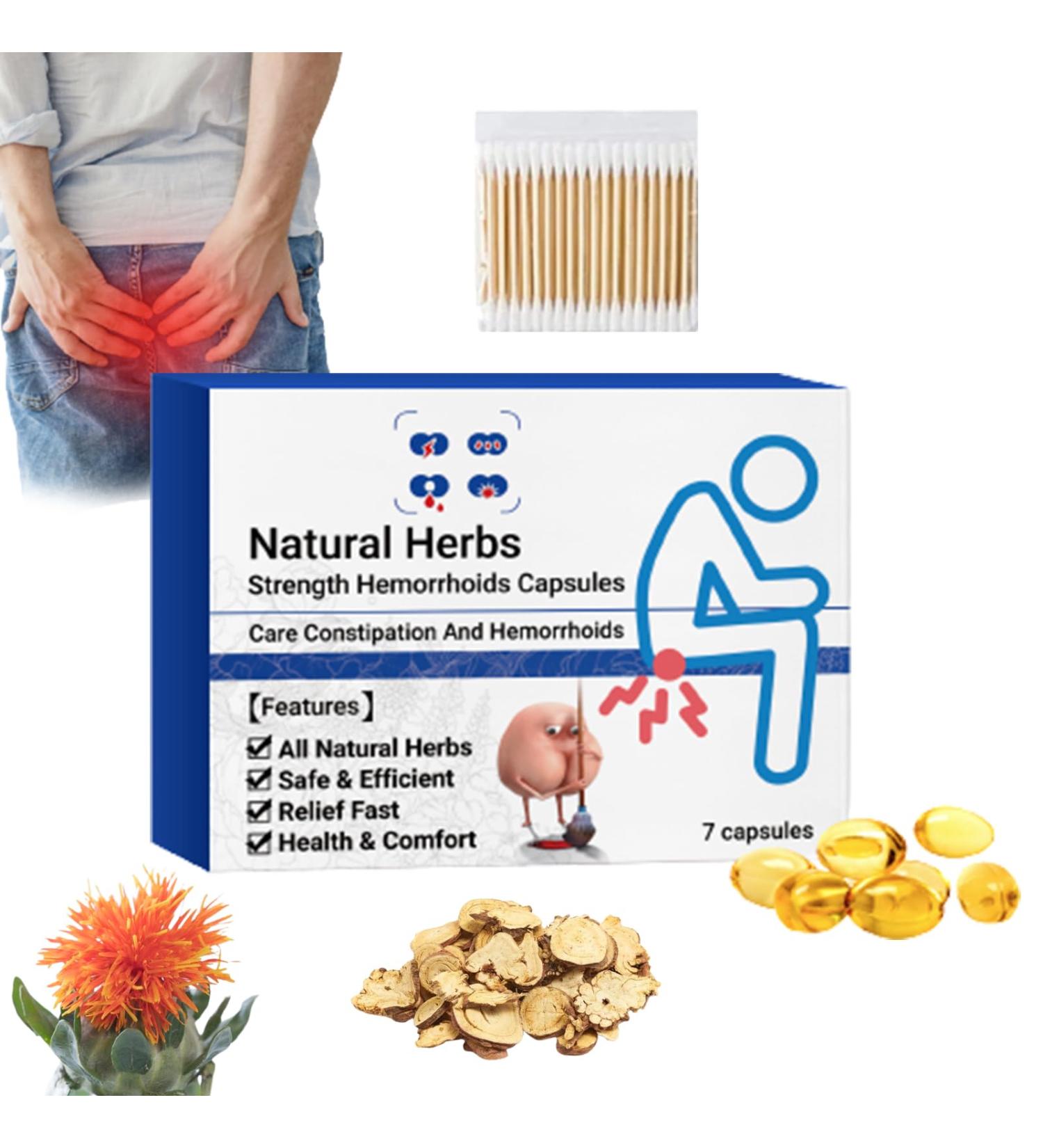 Qosneoun Heca Natural Herbal Strength Hemorrhoid Capsules Natural Hemorrhoid Relief Capsules Hemorrhoid Treatment Hemorrhoid Suppository (1) - Buy Online on SooperMarket.com