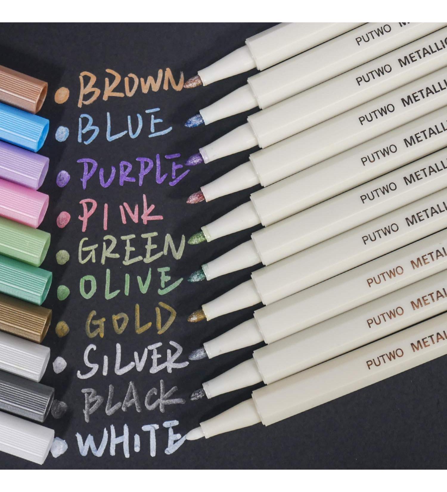 10-Piece PuTwo Marker Pens Coloured Pencils Set for DIY Photo Scrapbook Album, Multicolor - Buy Online on SooperMarket.com