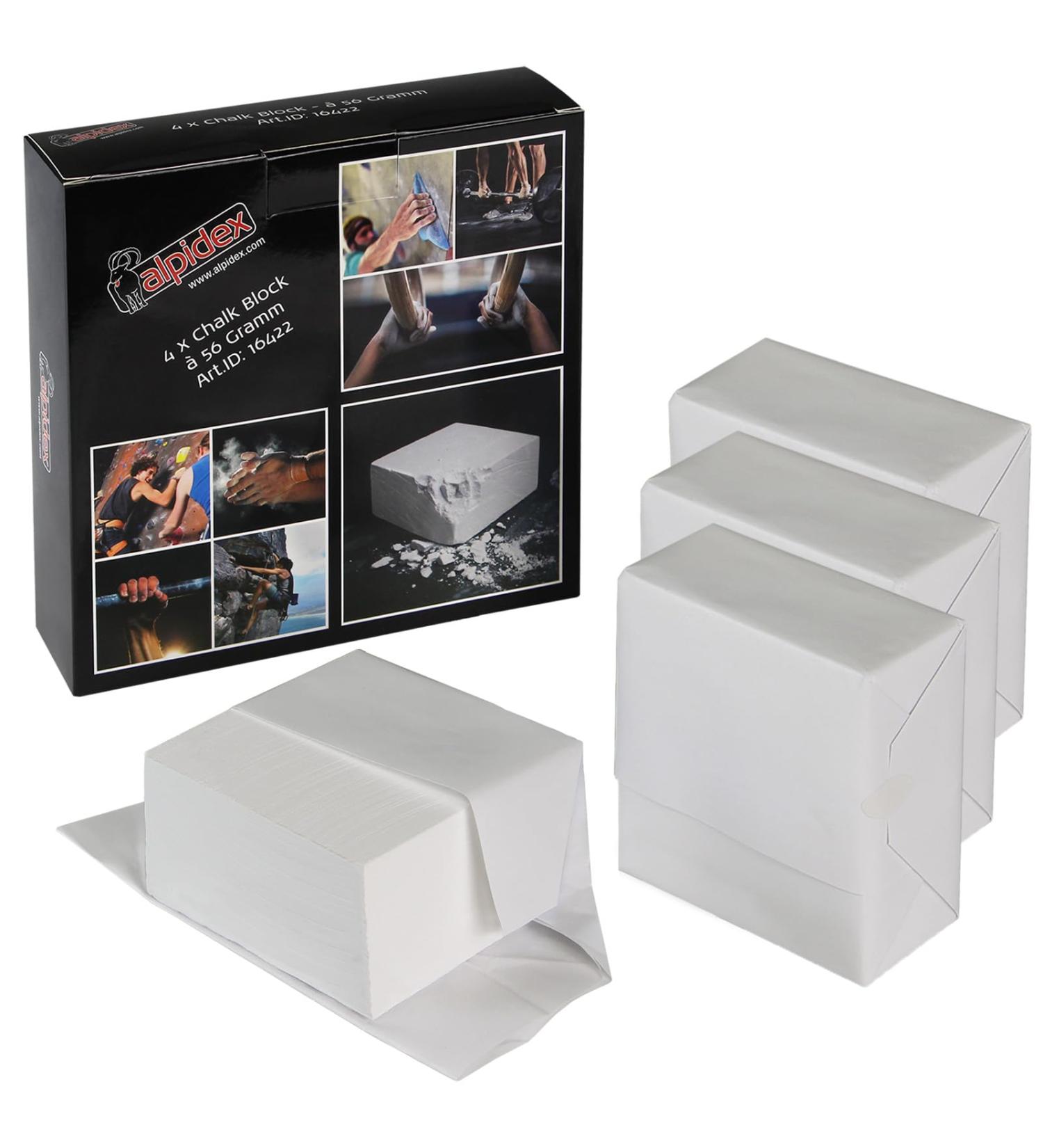 ALPIDEX 4x Chalk Block 56g - Premium Bouldering & Weightlifting Chalk for Climbing Gymnastics & Fitness | International Shipping - Buy Online on SooperMarket.com
