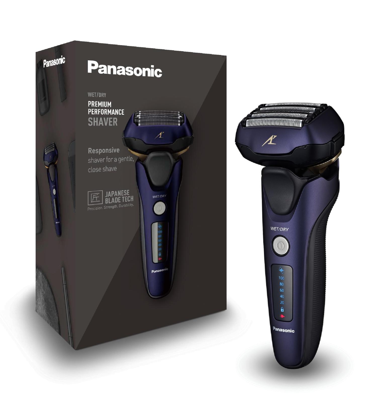 Panasonic ES-LV67 5-Blade Wet & Dry Electric Shaver for Men - Rechargeable & Responsive Beard Sensor - Multi-Flex 16D Head - UK 2-Pin Bathroom Plug - Navy & Black - Buy Online on SooperMarket.com