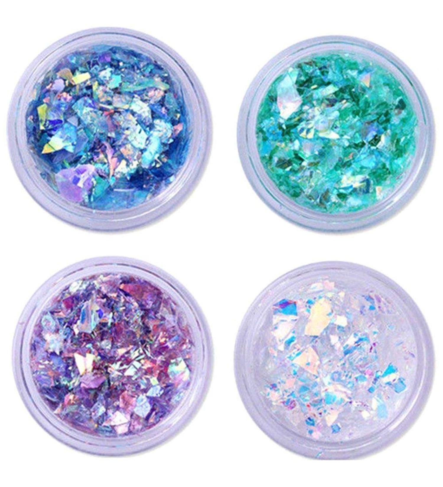 Refurbishhouse 2.0g Holographic Nail Powder - Chameleon Mirror Pigment & Glitter - 4 Pack for Stunning Nail Art - Buy Online on SooperMarket.com