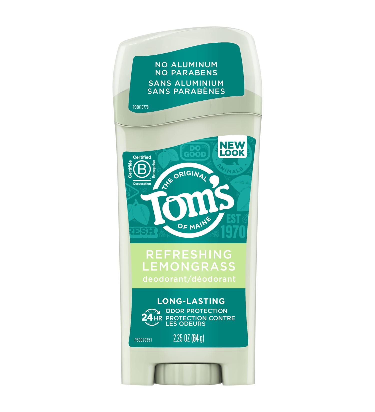 Tom's of Maine Natural Aluminum-Free Deodorant - Lemongrass Scent (2.25 oz) - Buy Online on SooperMarket.com