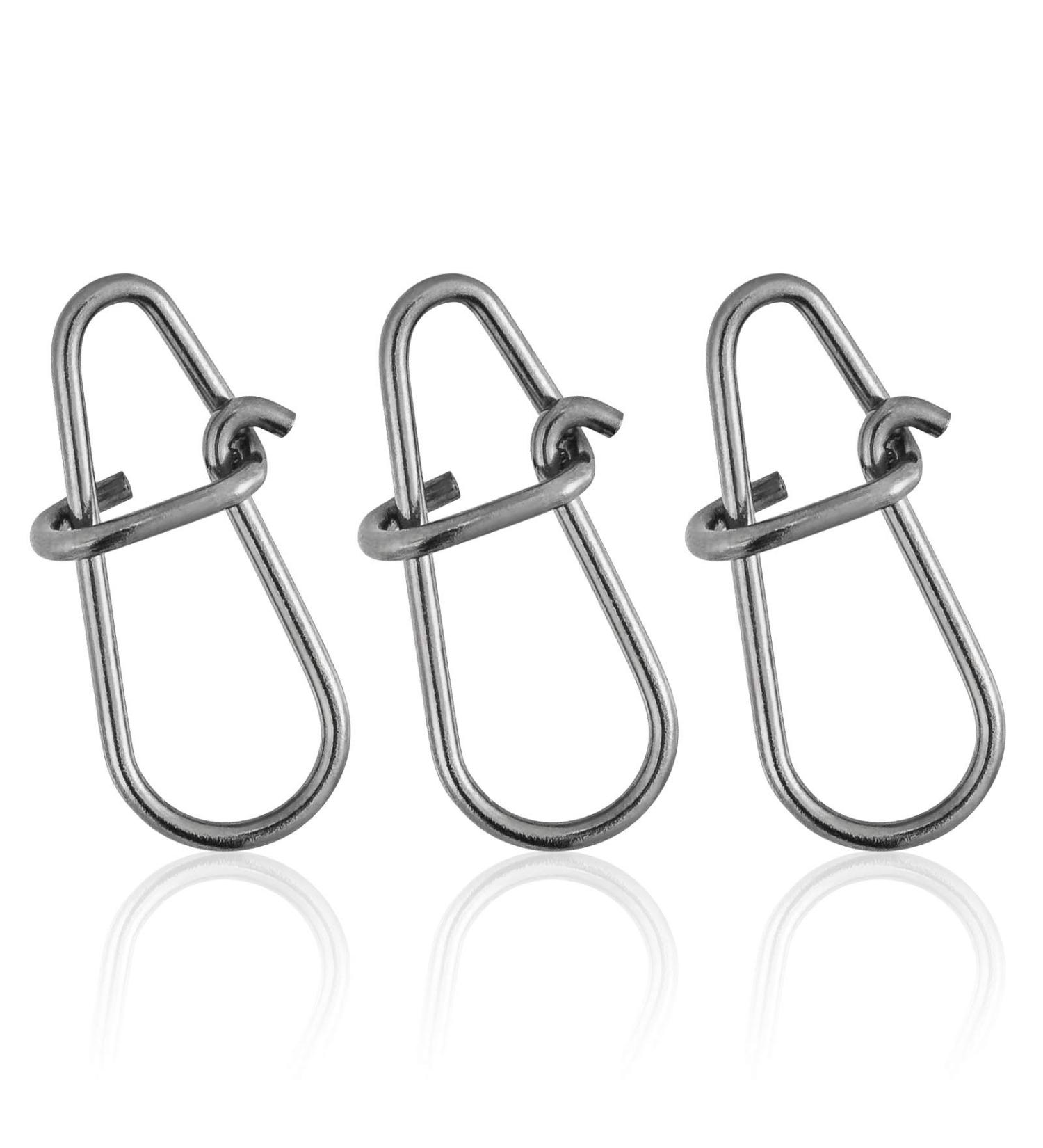 Dr.Fish 50 Pack Stainless Steel Crankbait Snaps - Quick Change Fishing Clips - Bass Fishing Lure Snaps - 50 Pack - Buy Online on SooperMarket.com