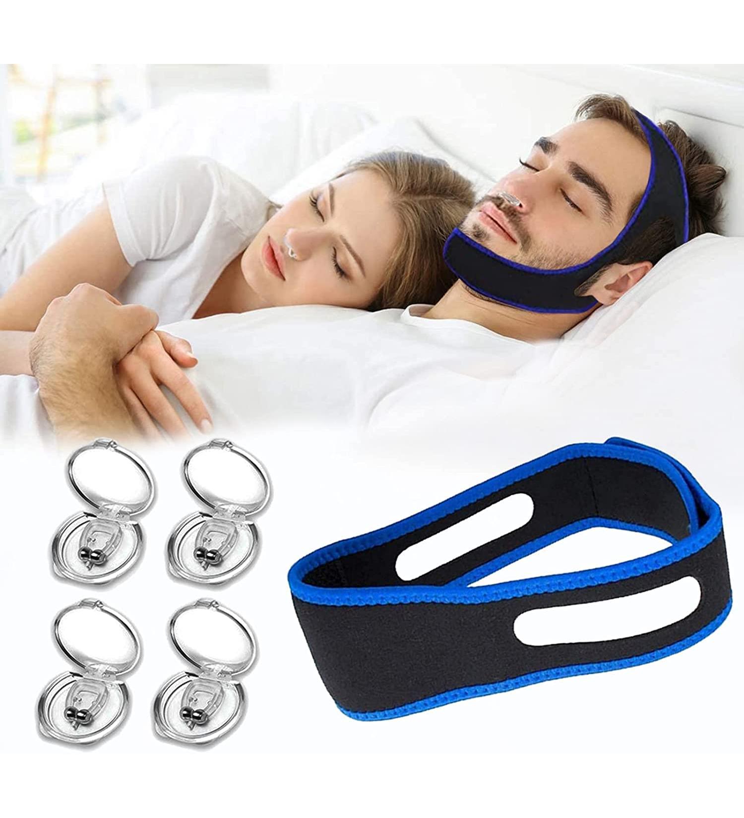ZDEUCV Snore Stopper Kit - Silicone Nose Clips & Chin Strap for Deep Sleep - Buy Online on SooperMarket.com