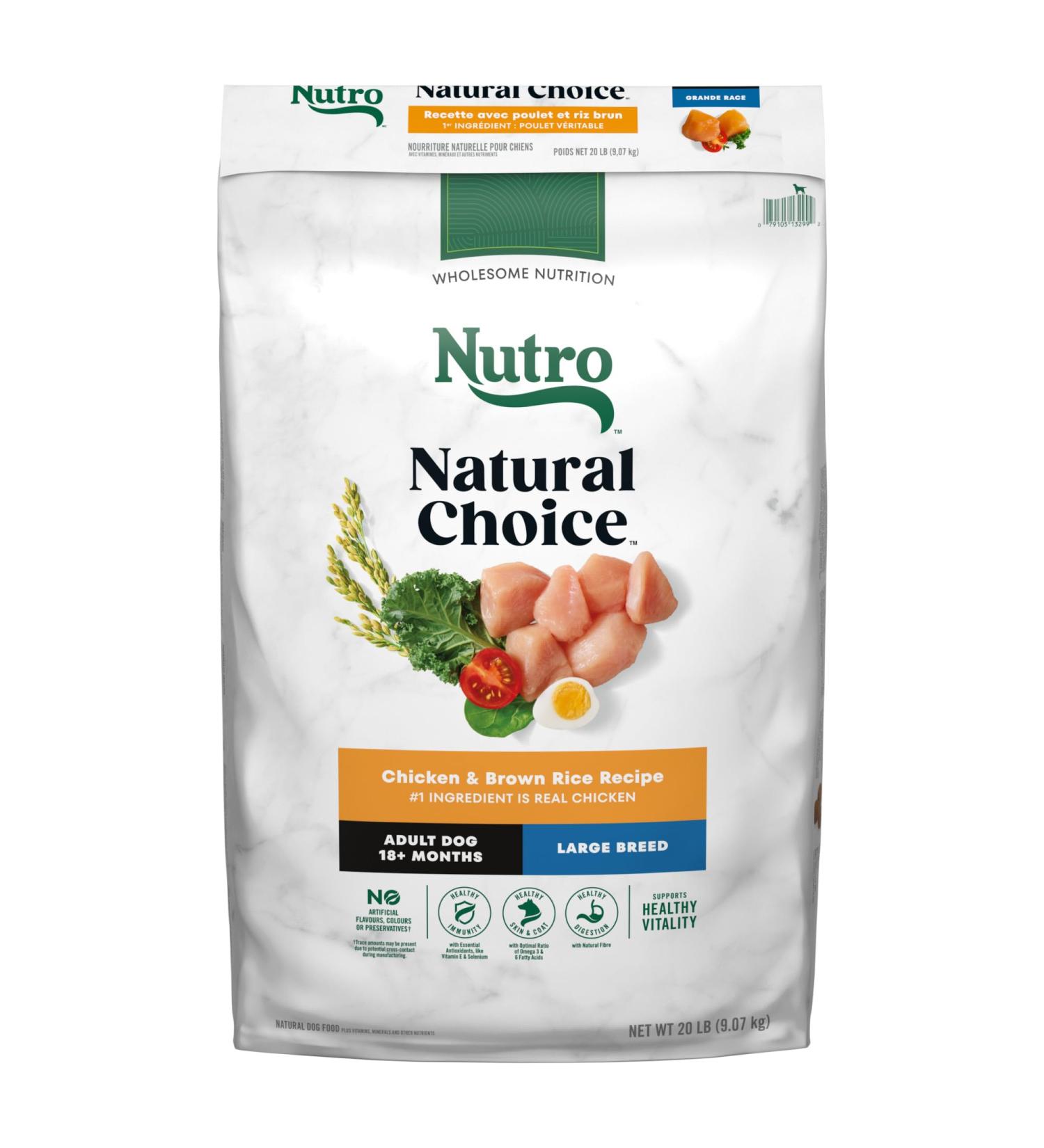 NUTRO Natural Choice Large Breed Adult Dry Dog Food Chicken & Brown Rice Recipe 9.07kg Bag - Buy Online on SooperMarket.com