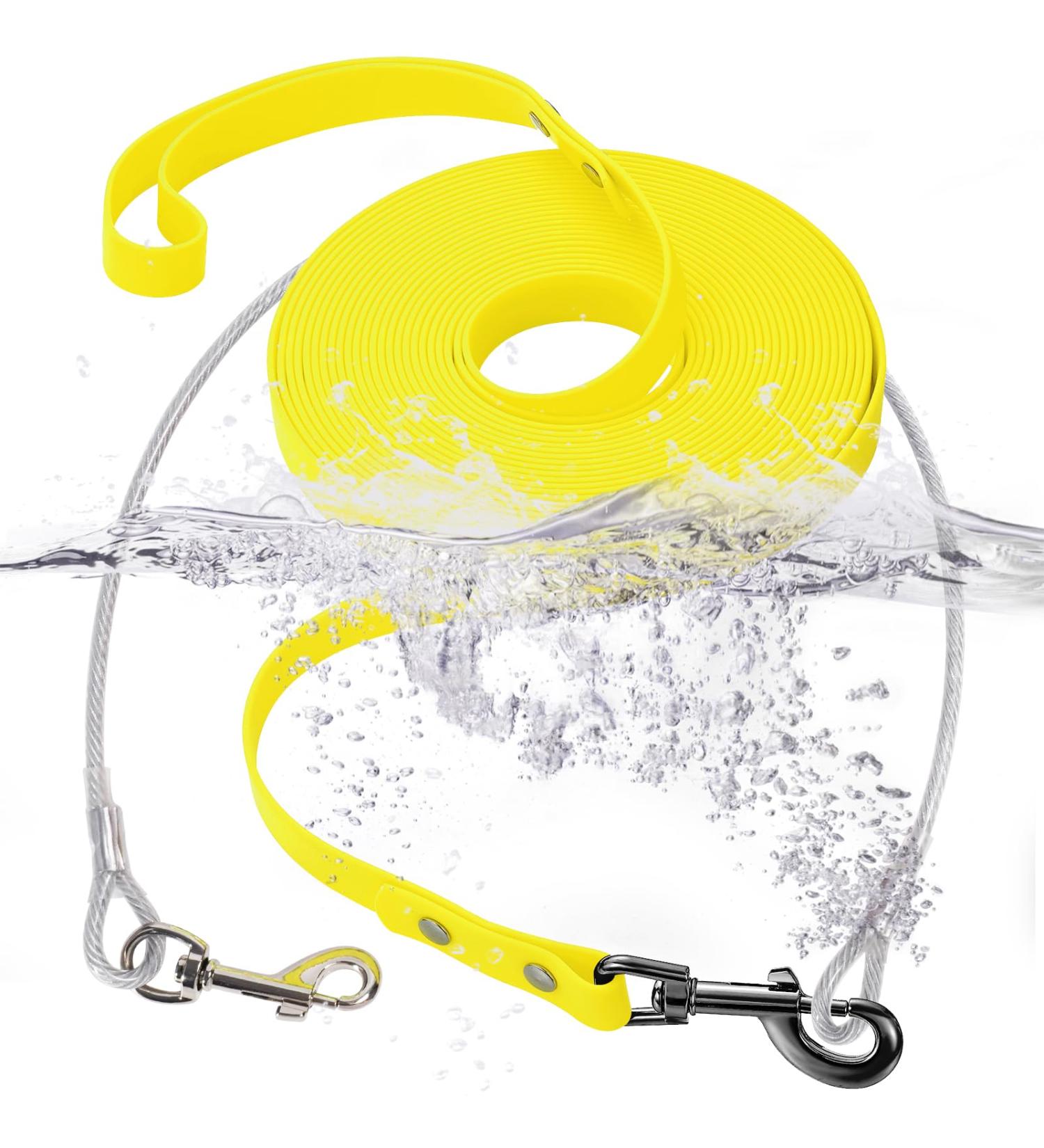Buy Waterproof Dog Leash - Chew Proof Tie-Out & Training Leash (3m Yellow) | Durable & Reliable for International Shipping - Buy Online on SooperMarket.com