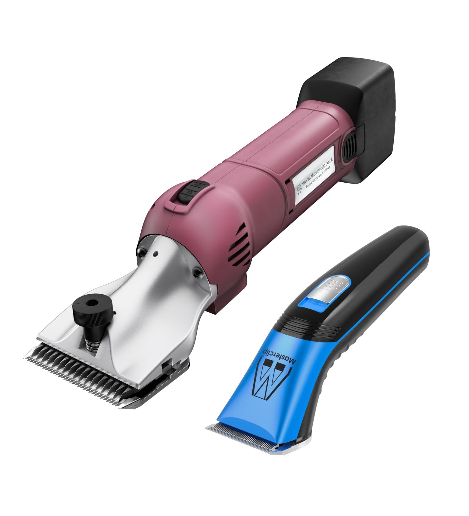 Masterclip Cordless Horse Clipping Combo - HD Roamer Heavy Duty with Showmate Mark II Trimmer - Available in 3 Colourways (with Blue Showmate) - Buy Online on SooperMarket.com
