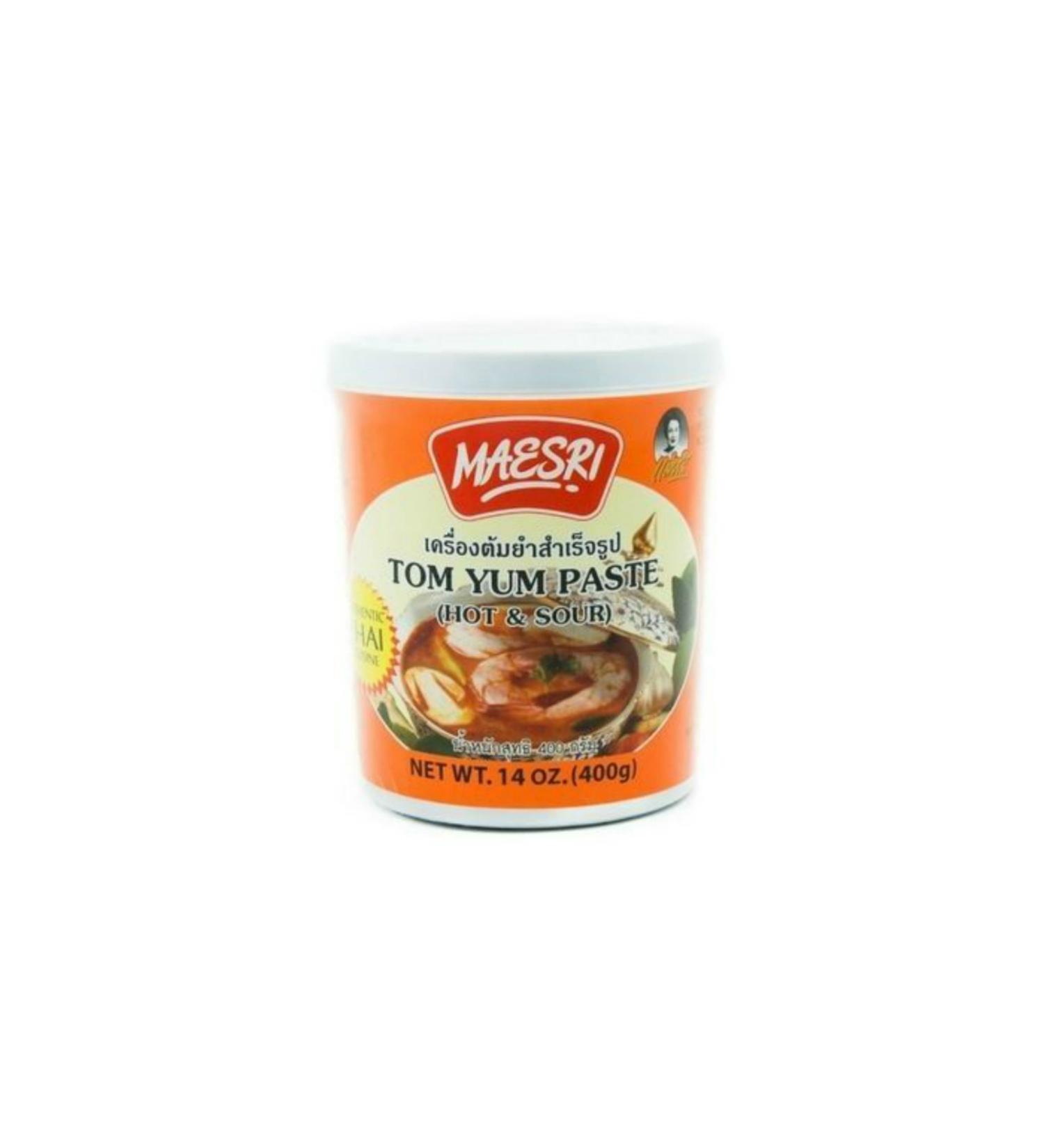 Maesri Tom Yum Paste - Authentic Thai Soup Base - 14 oz | Hot & Sour Flavor - Buy Online on SooperMarket.com