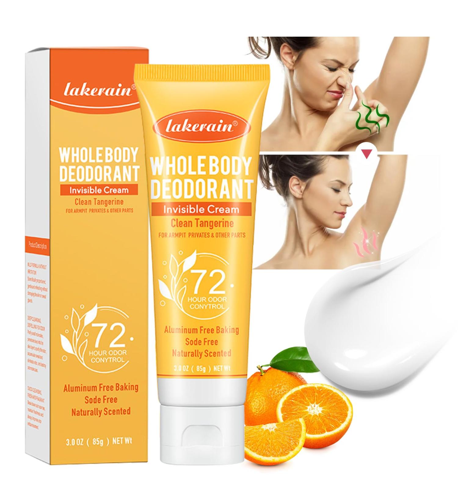 Whole Body Deodorant for Women Luxsea Aluminum Free Deodorant Lotion for Men Armpit Deodorant Cream for 72 Hour Odor Control Clean Tangerine Deodorant Antiperspirant Clear Gel Baking Soda Free - Buy Online on SooperMarket.com