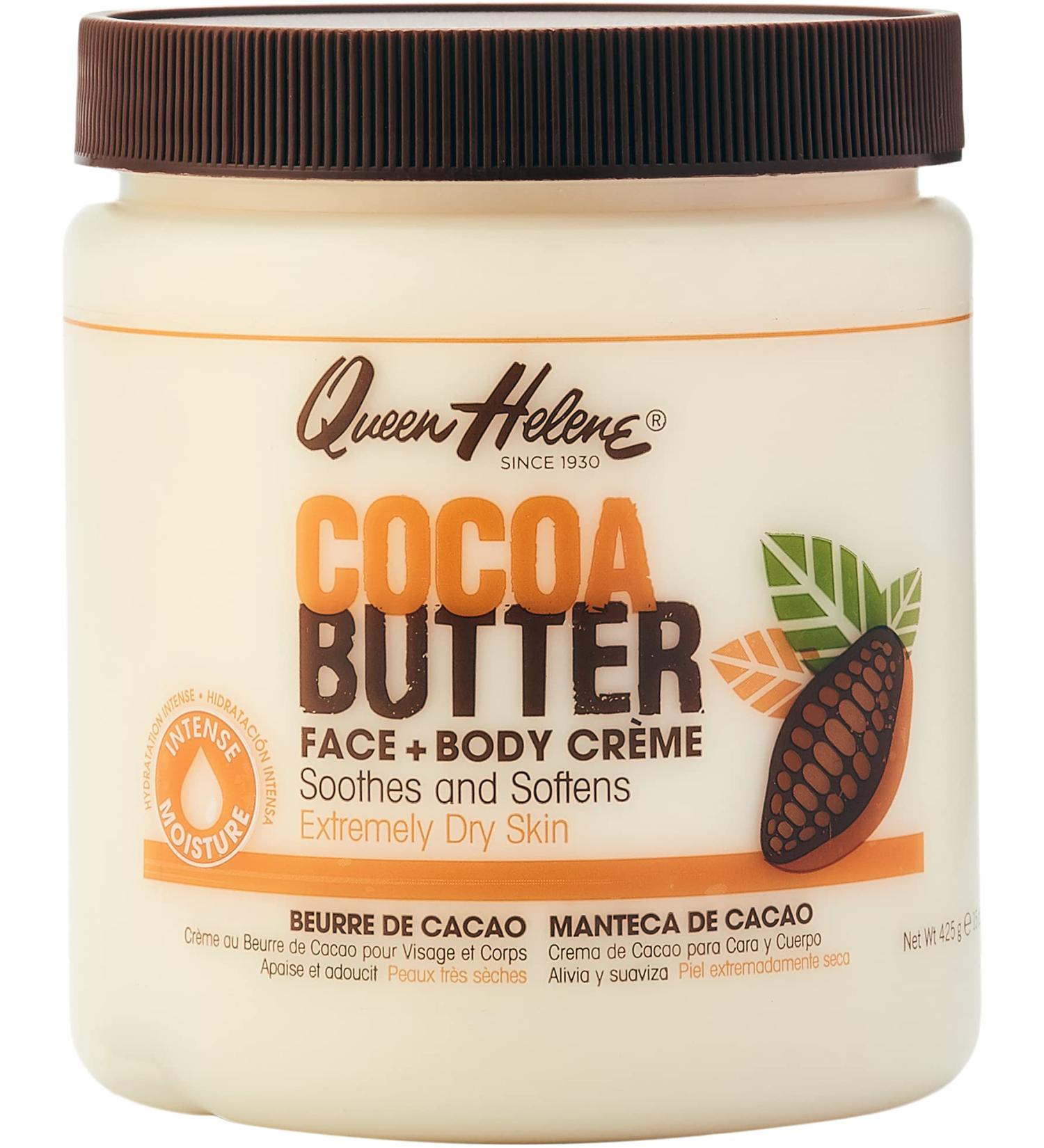 Queen Helene Cocoa Butter Face and Body Cream 425g/15oz - Hydrating Skin Moisturizer - Buy Online on SooperMarket.com