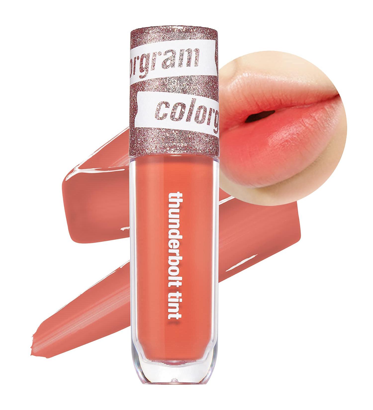 COLORGRAM Thunderbolt Tint Lacquer - 09 Soft Tok | Moisturizing High Pigment Lip Stain with Argan Oil - Long-Lasting & Weightless Formula - 0.2 fl.oz - Buy Online on SooperMarket.com