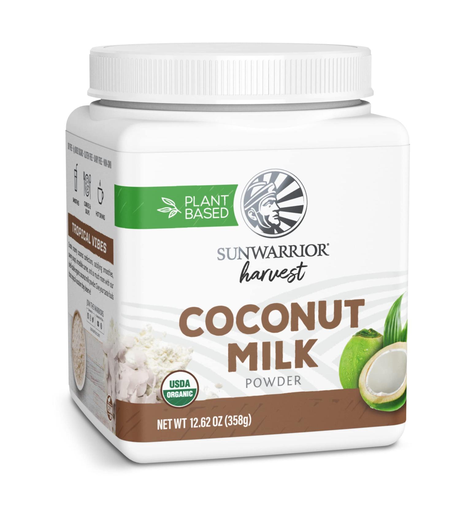 Organic Sunwarrior Coconut Milk Powder with MCT - 358g | Vegan, Keto, Paleo, Gluten-Free Coffee Creamer | Sugar-Free, Dairy-Free, Shelf Stable - Buy Online on SooperMarket.com