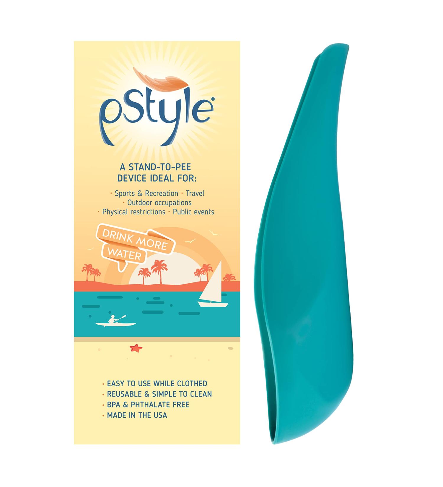 Turquoise Reusable Pee Funnel: Stand to Pee with Ease for Women, Non Binary, & Trans Men | Made in USA | Perfect for Camping & Music Festivals - Buy Online on SooperMarket.com