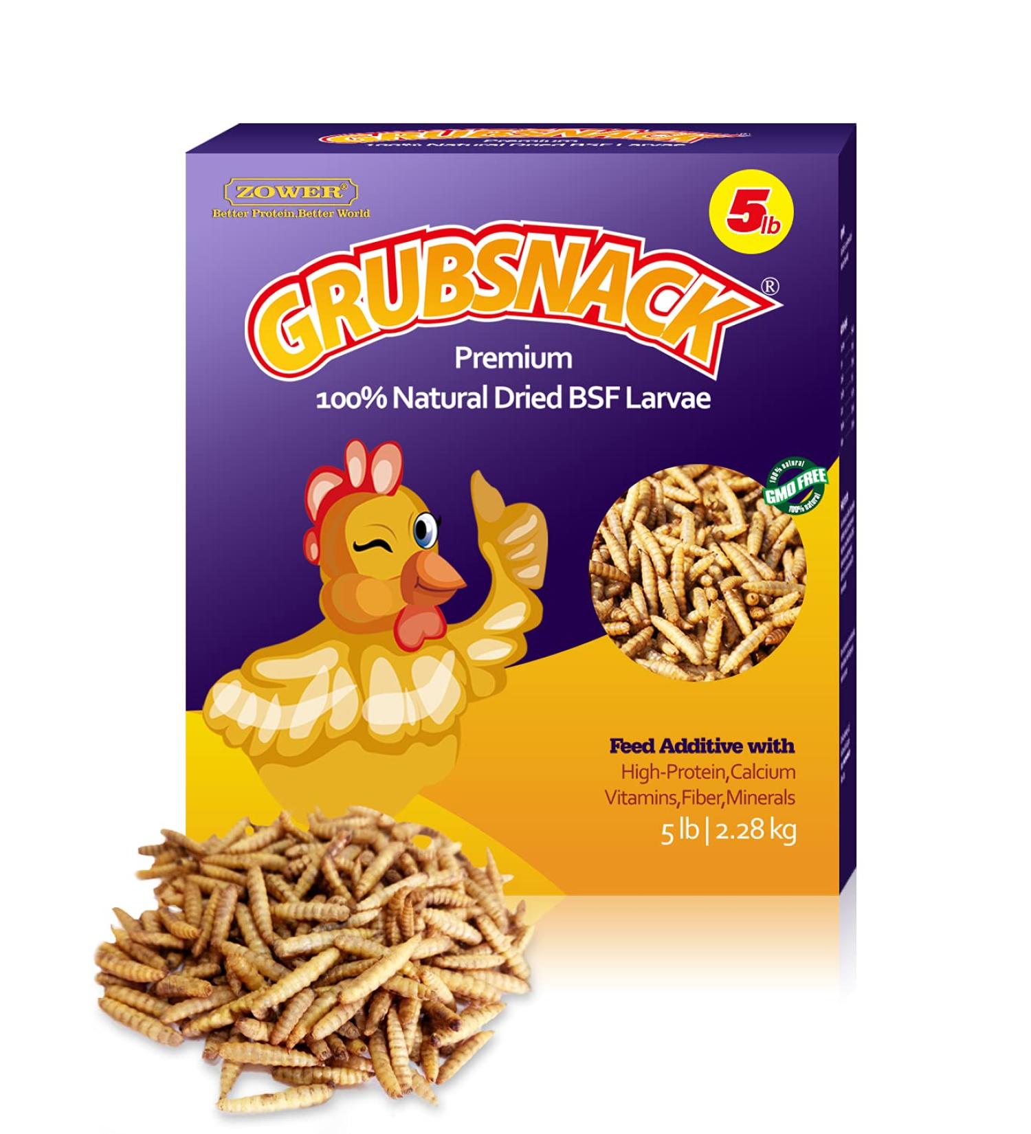 Zower 5 lbs Natural Mealworms - High Protein Scratch Treats with 85X More Calcium for Chickens, Birds, Amphibians & Reptiles - Buy Online on SooperMarket.com