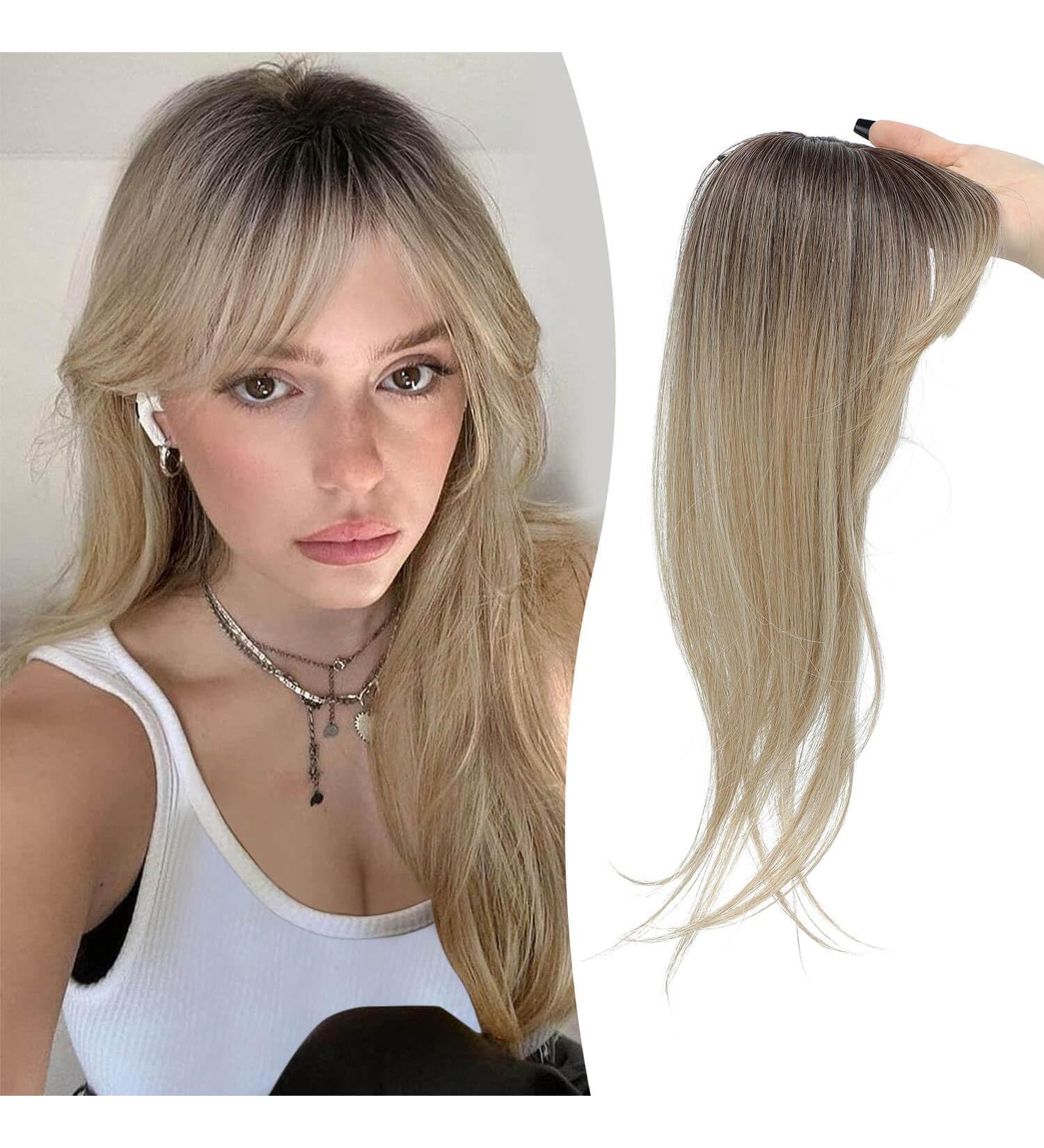 MORICHY Clip in Fringe 360 Bangs Hair Clip Fake Bangs with Long Layered Fringe Clip in Hair for Women Mix Blonde Bangs Clip in Hair Extensions Curved Bangs for Daily Use(Mix Blonde with Dark Root) 18Inch RT6/22/613A# - Buy Online on SooperMarket.com