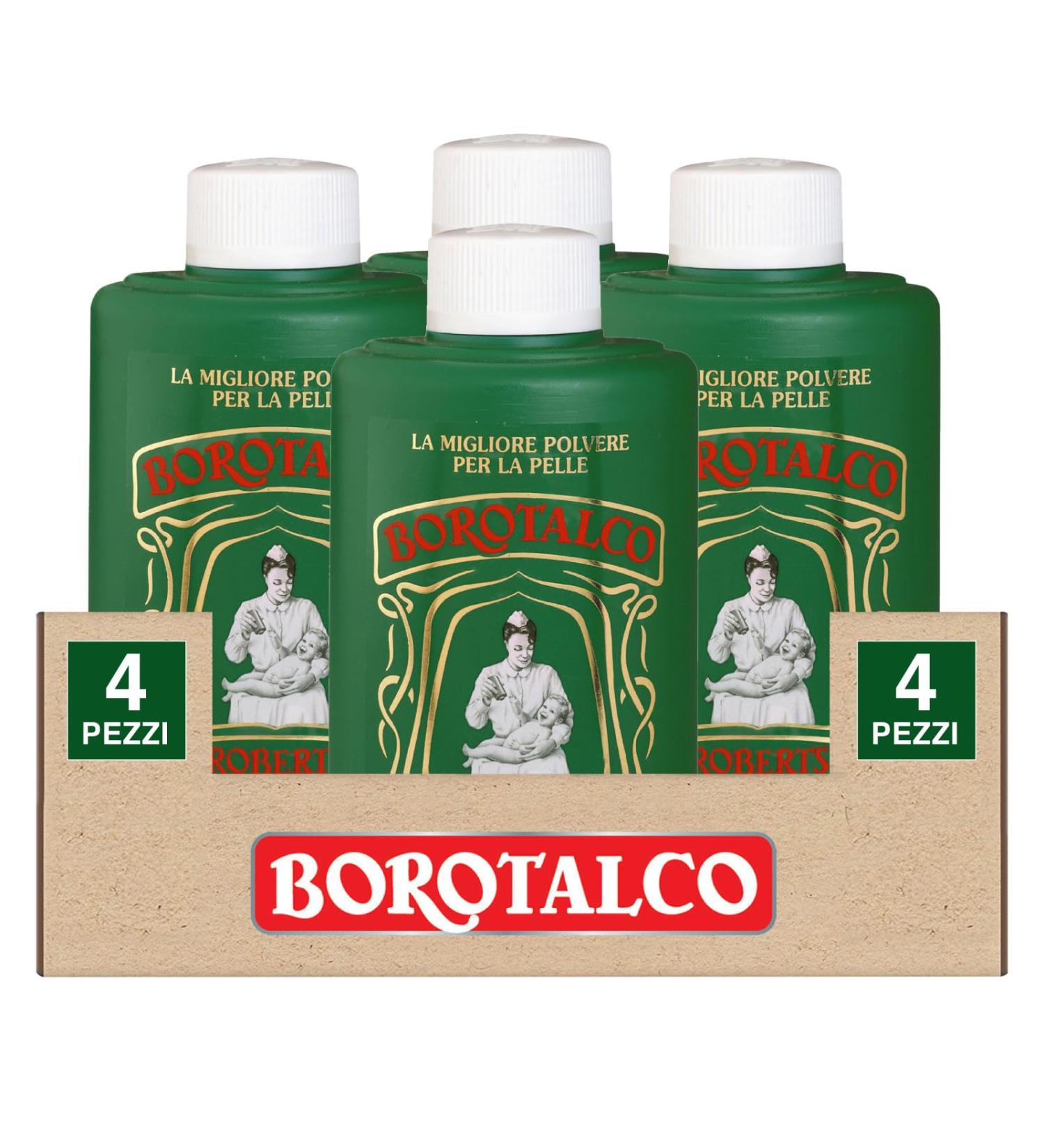 Borotalco Roberts multi -purpose powder very absorbent and refreshing also for sensitive skin for adults and children 4 bottles of 200 g