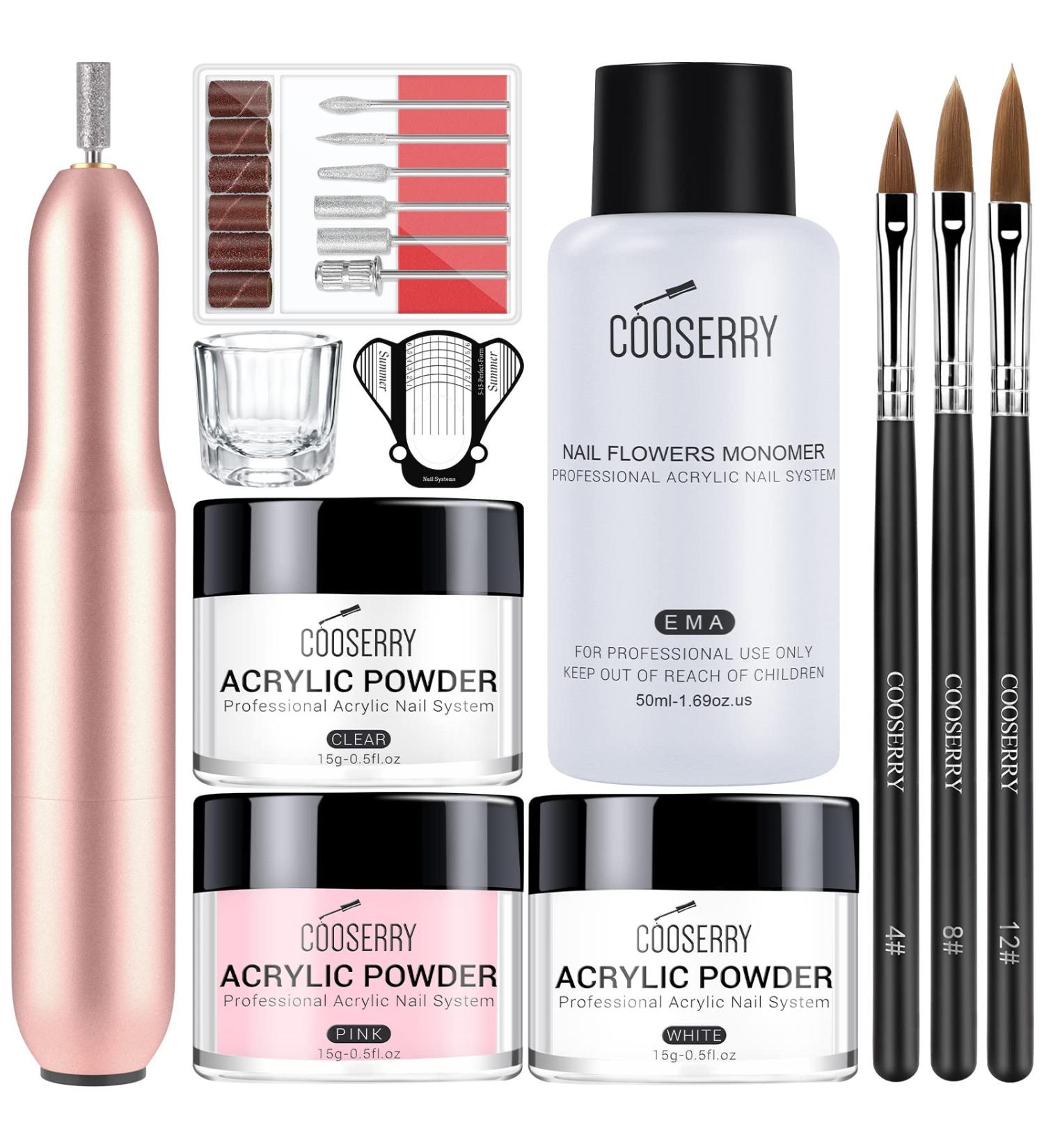 Cooserry Acrylic Nail Kit with Drill - Professional Starter Set for Acrylic Nails Extension and Art Designs - Buy Online on SooperMarket.com