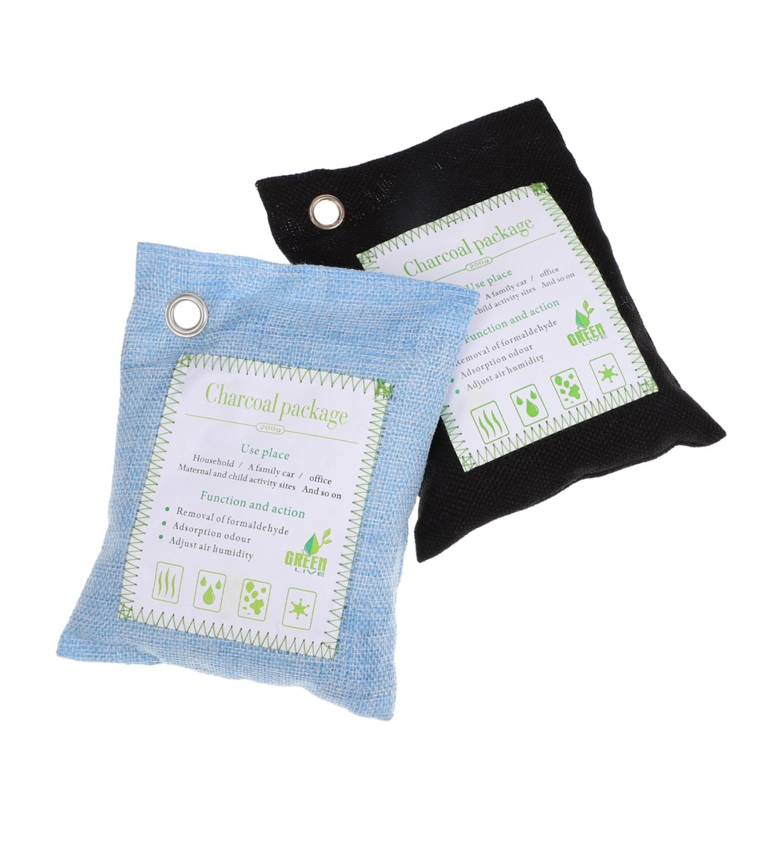 Minkissy 2 Pack Charcoal Bags - Car Odor Removal & Natural Freshener for Home - Odor Absorber for Vehicles - Buy Online on SooperMarket.com